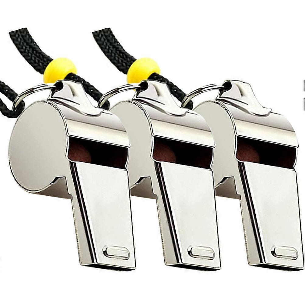 Handheld Whistle Metal Whistles For Loud Sound Emergency Signal 3Pcs