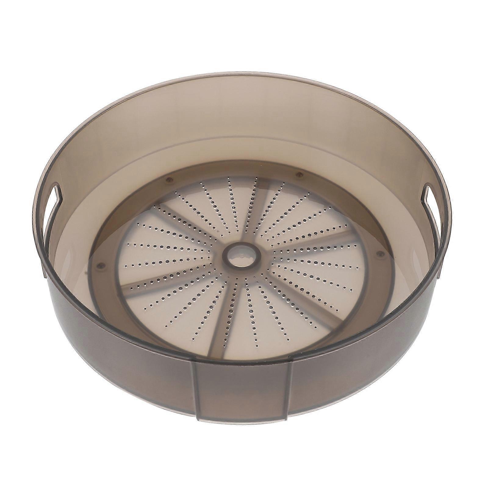 Countertop Organizer Kitchen Turntable Storage Container Round Simple Appearance Grey Rotating 1Pcs