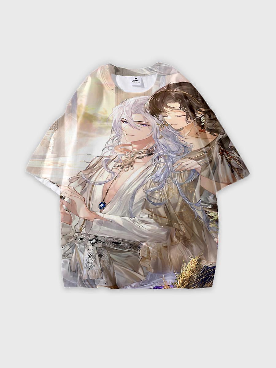 T-shirt round neck Animation Character Pattern loose short sleeve E3469