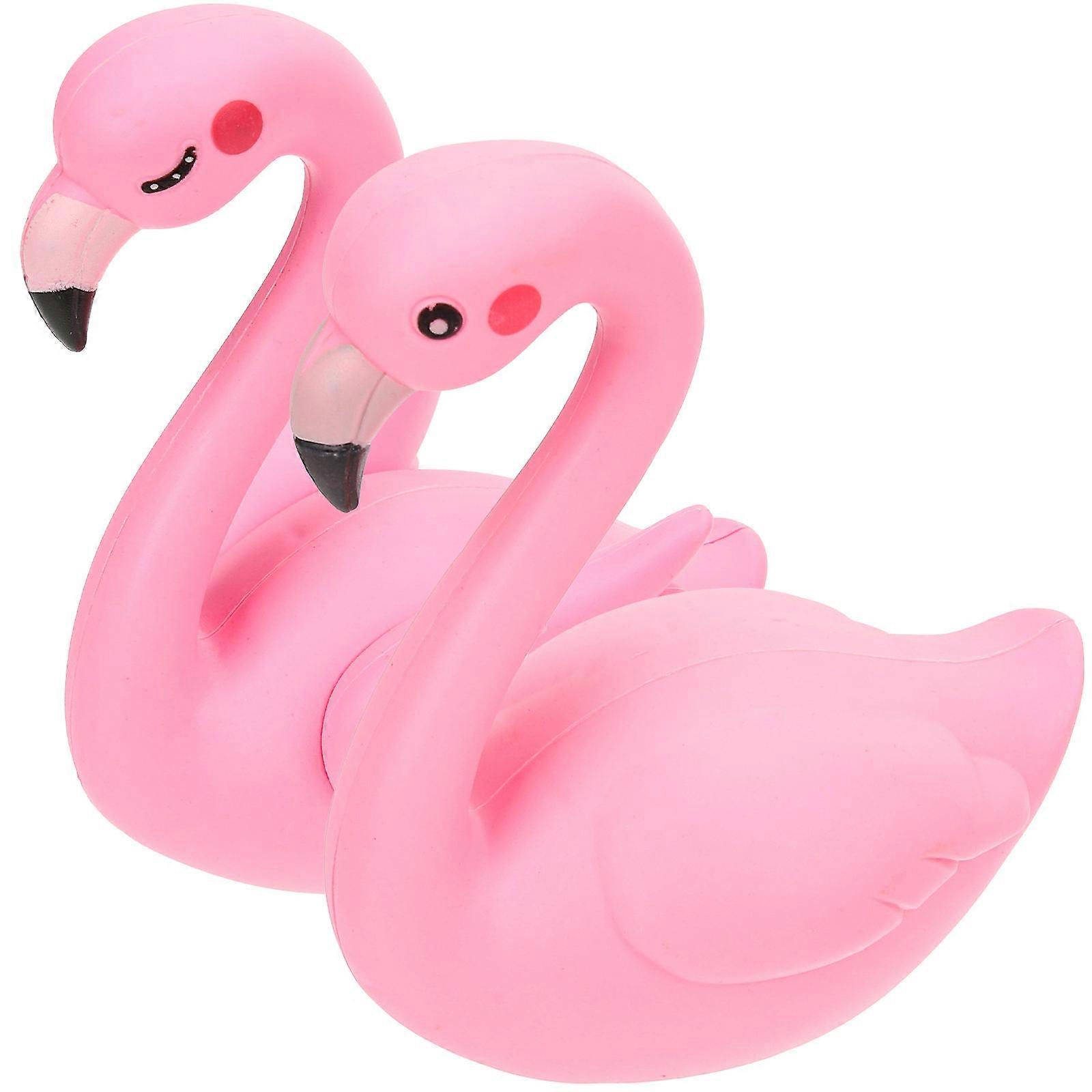 Flamingo Table Decor Plastic Flamingo Figurines Swan Shape Indoor Decoration 2Pcs