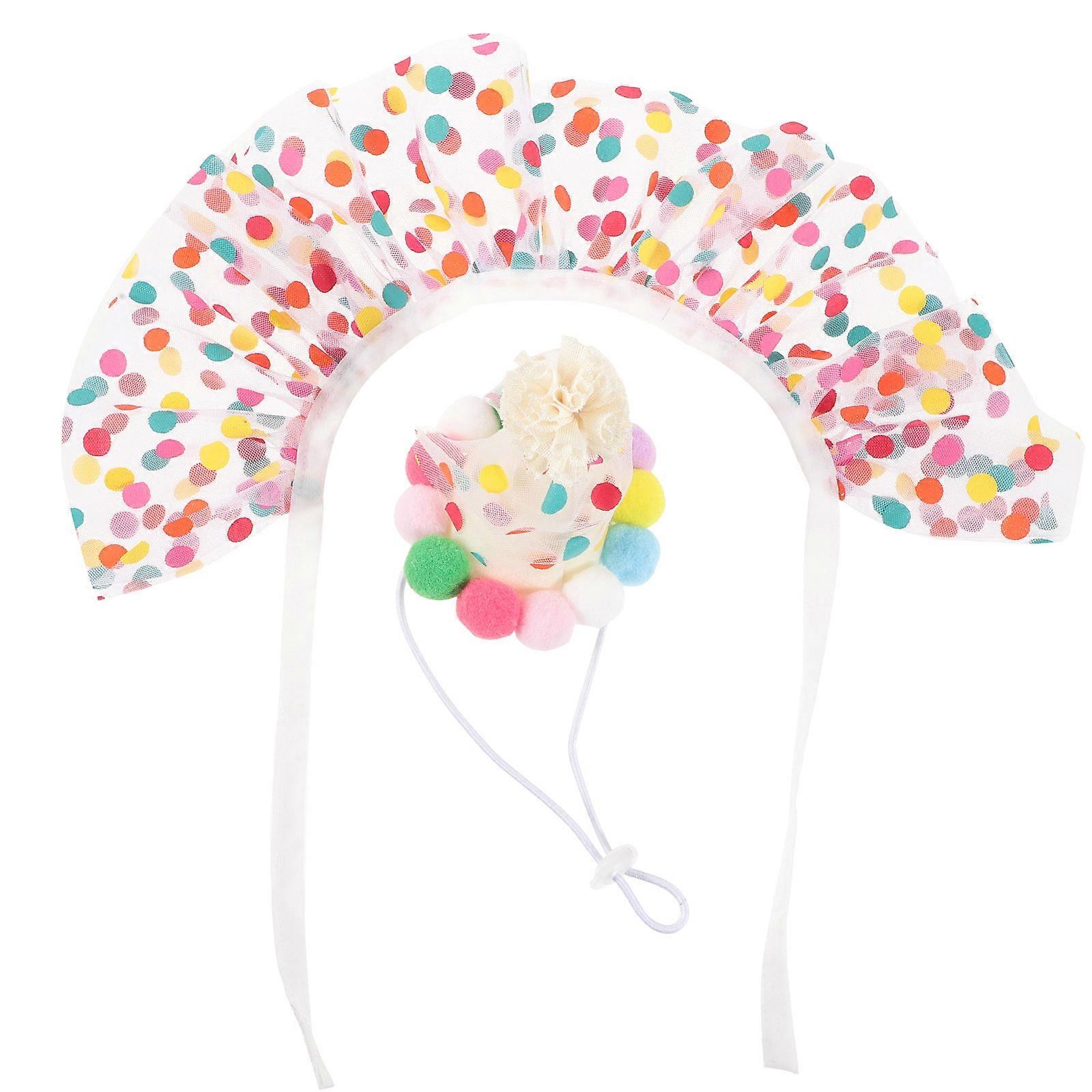 Pet Party Decoration Scarf and Hat for Pets Birthday Celebration 24x24cm 1Set