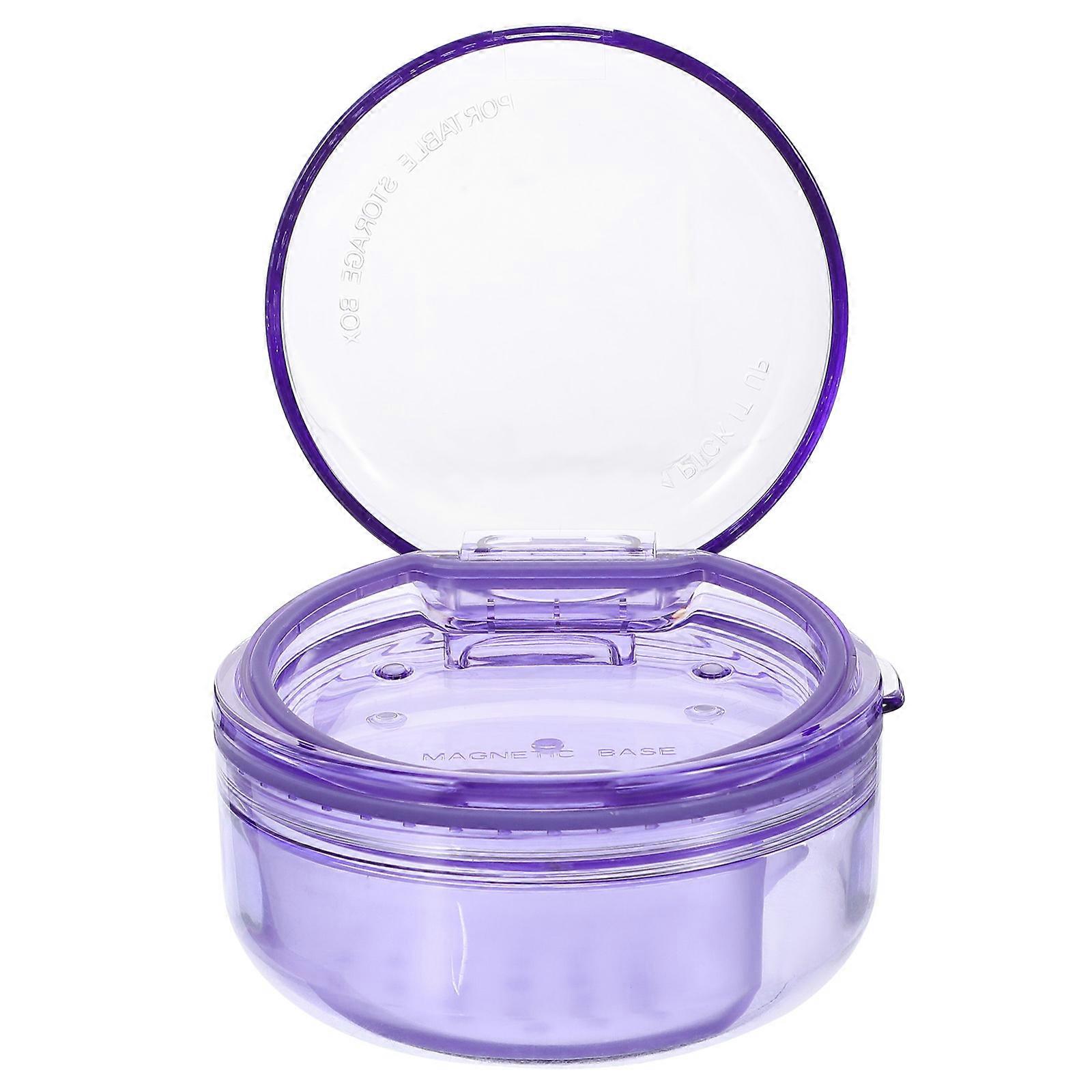 Portable Retainer Case Multi-Function Denture Box Outdoor Use Scratch Proof Material Stainless Steel 1Pcs