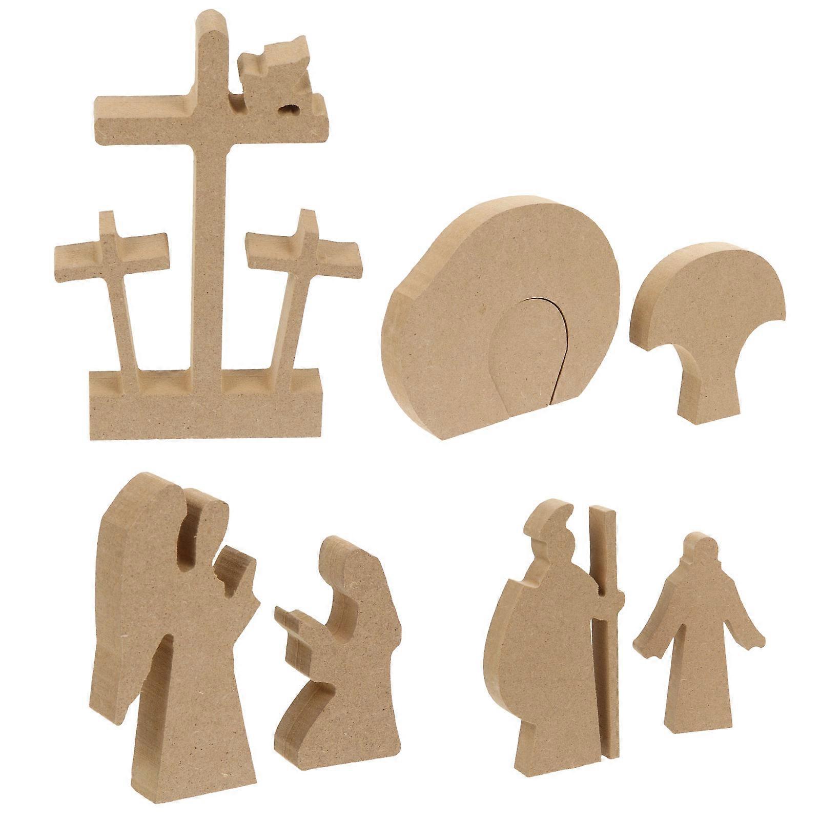 Wooden Jesus Shape Adornments For Attic Decoration 12X6Cm Decorative 1 Set