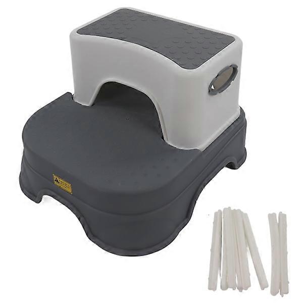 Kids Stool Double Anti-slip Height Adjustable Widened Base Ergonomic Toddler Stool 2 Layers Detachable Stool