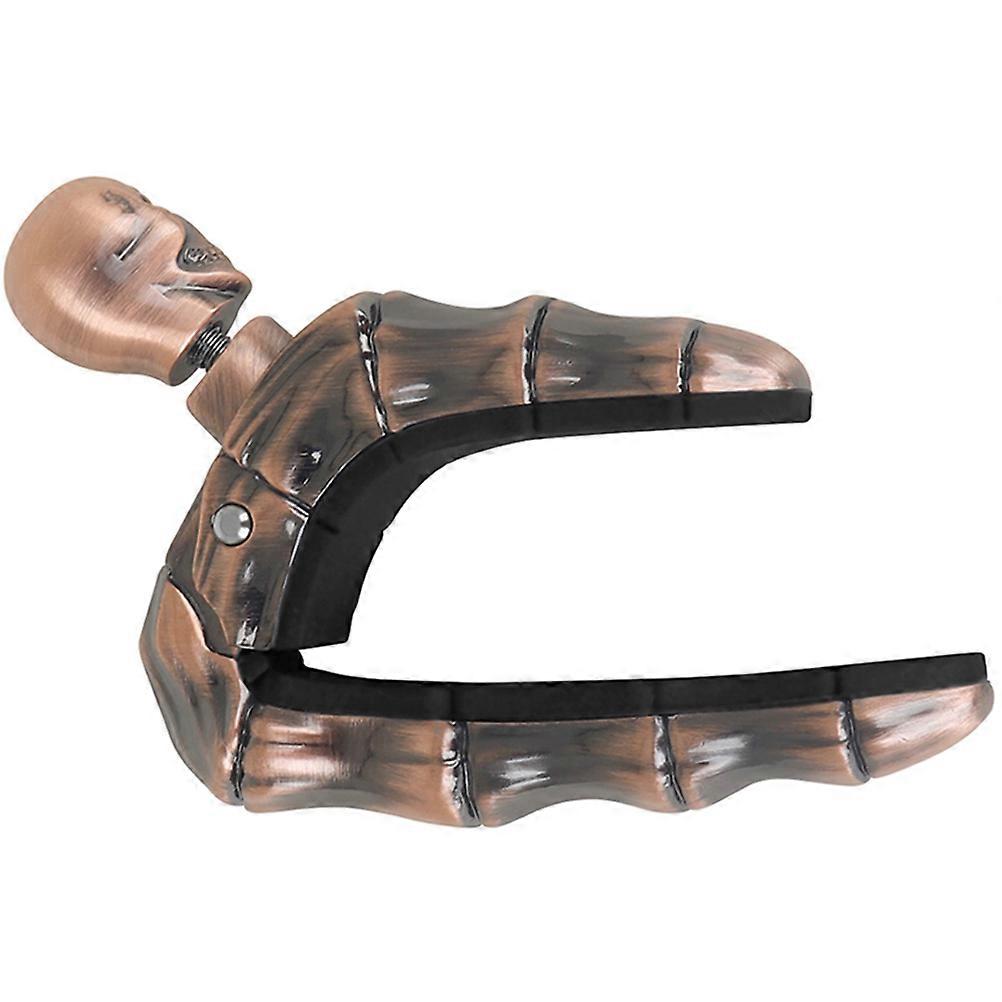 Skull Shape Guitar Capo Tuner for Musicians 10x6.5x1.5cm Golden Zinc Alloy Multi-Instrument Use 1Set
