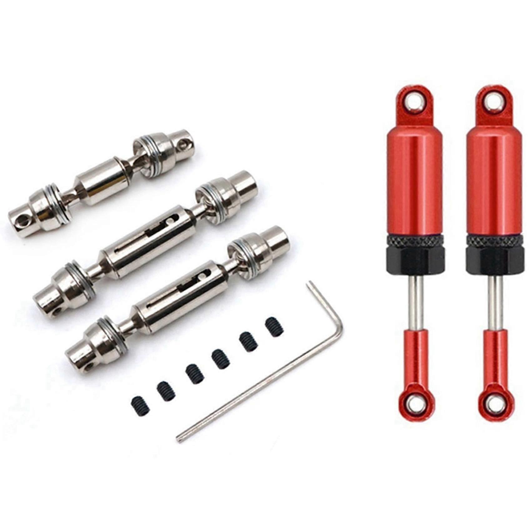 2PCS Aluminum Alloy Internal Spring Red with Metal Front Rear Drive Shaft