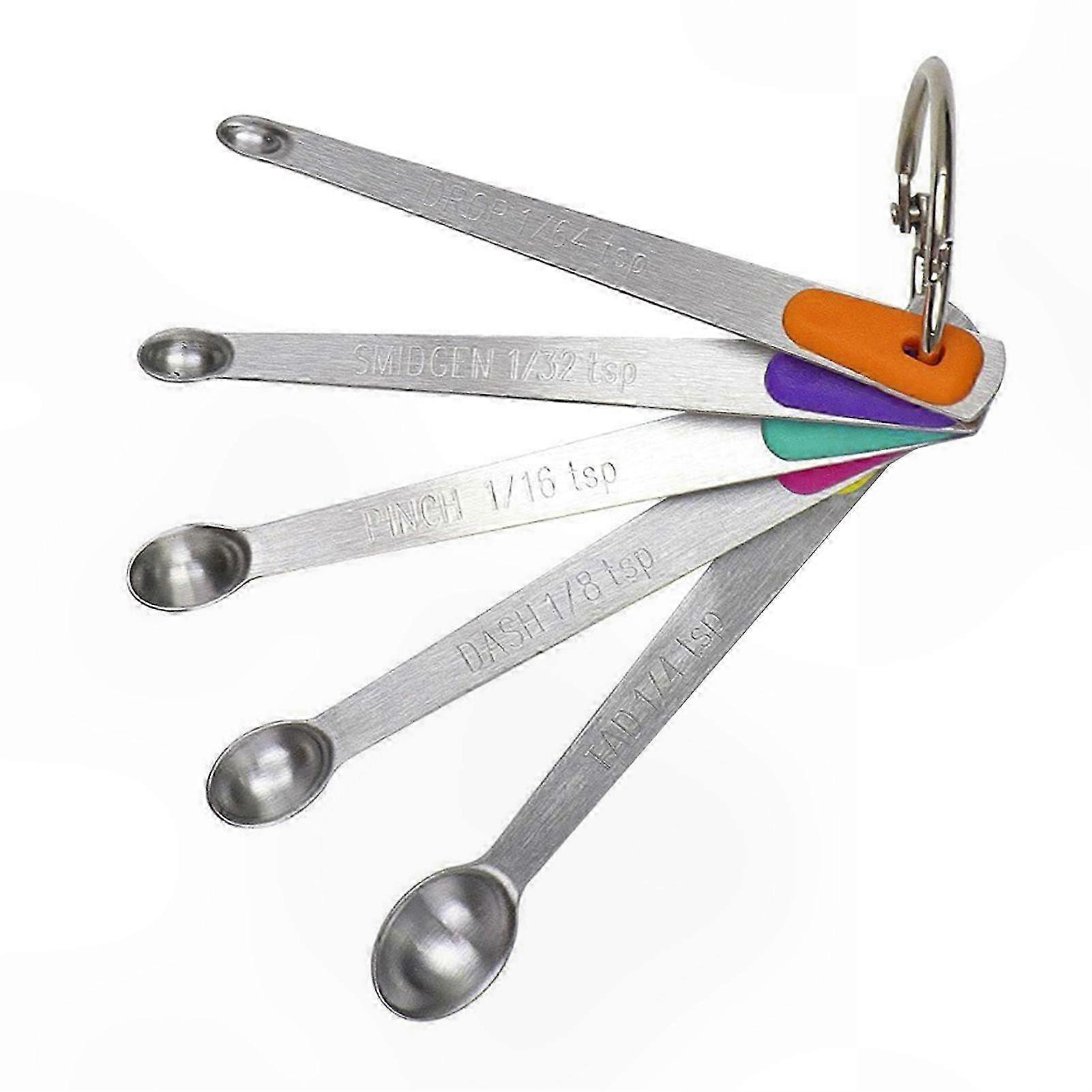 5-Piece Colorful Silicone Measuring Spoons with Long Handles for Precise Kitchen Measurements