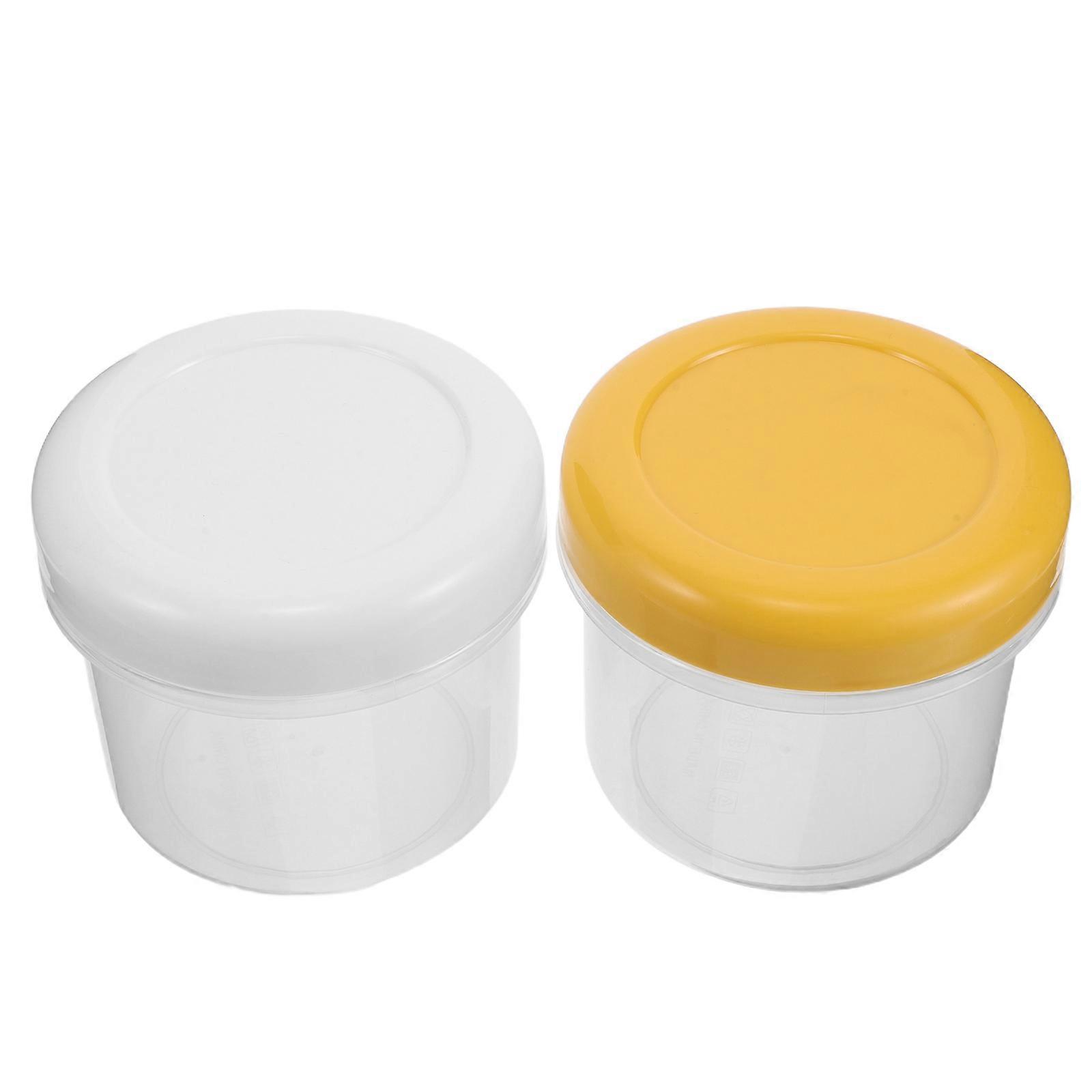 Kitchen Storage Boxes With Lids Condiment Containers Precision Sealing For Meal Prep Travel 4.4X4.4X3.9in Compact Design 2Pcs