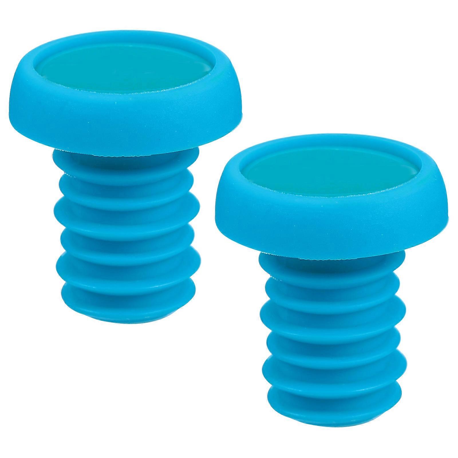 Expandable Plastic Insert Handlebar End Caps Plugs 1 Pair For Cyclists Suitable For Outdoor Cycling With Round Shape And Blue Color