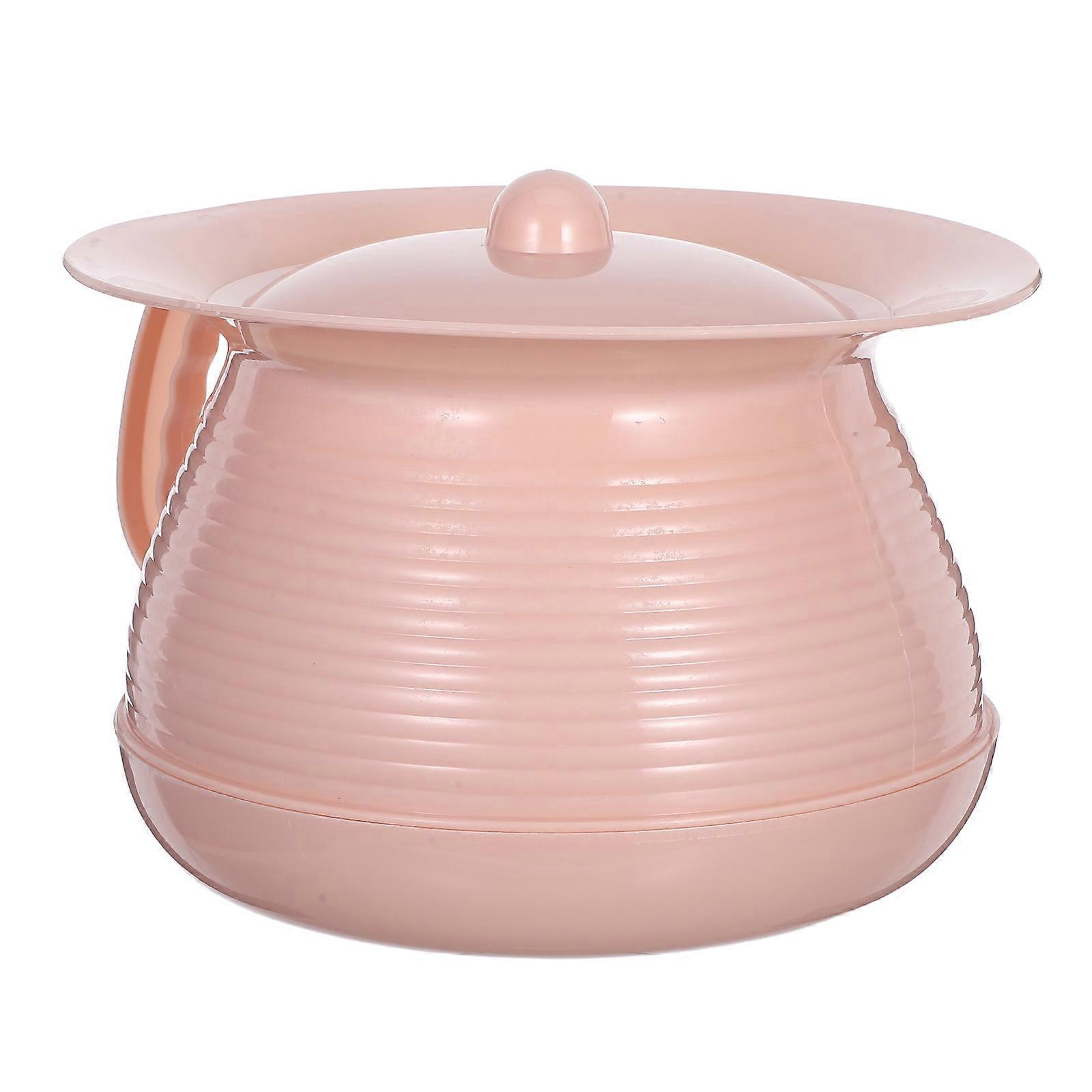 Portable Kids Potty with Lid in Pink Plastic Material for Easy Cleaning at Home or Camping 6 x 4.5 x 7.8 inches
