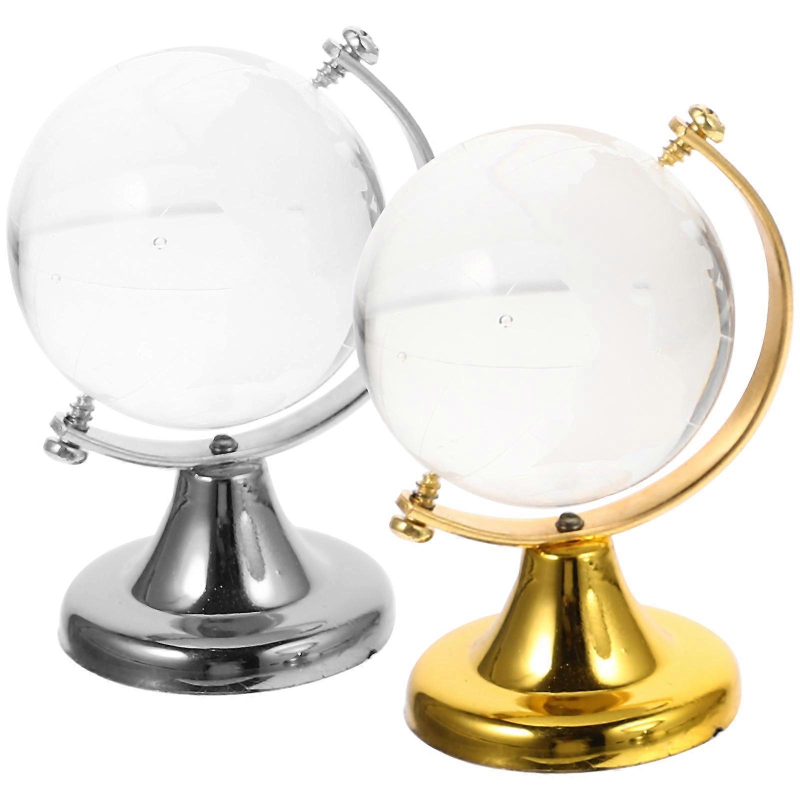 Glass Ball Adornments For Family Party Decoration Simple Design 6.5X4.5X4CM 2Pcs