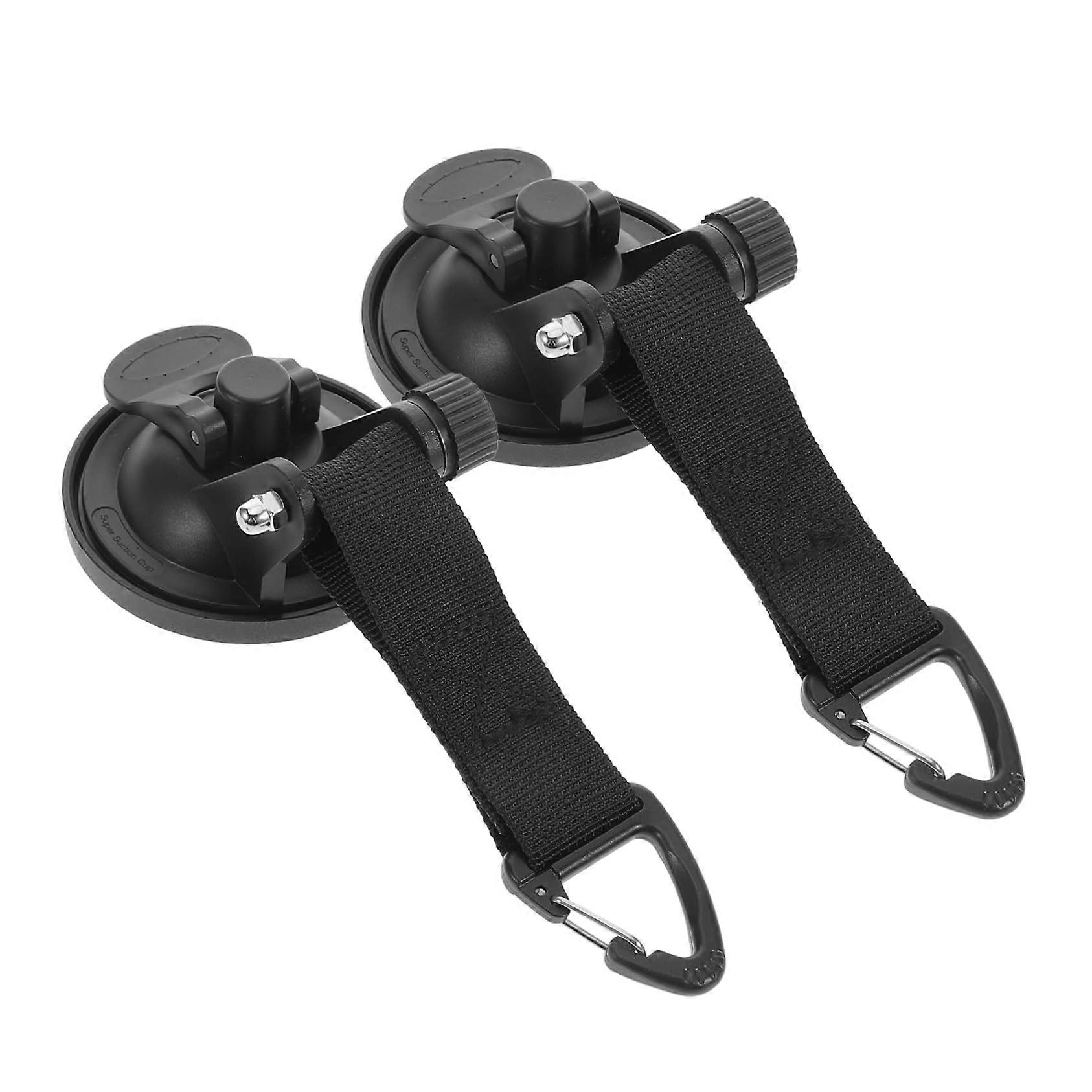 Robust Suction Cup Hooks - 2-Piece Set For Camping And Car Awnings, Reusable Outdoor Fasteners For Tent Pegs And Tarps