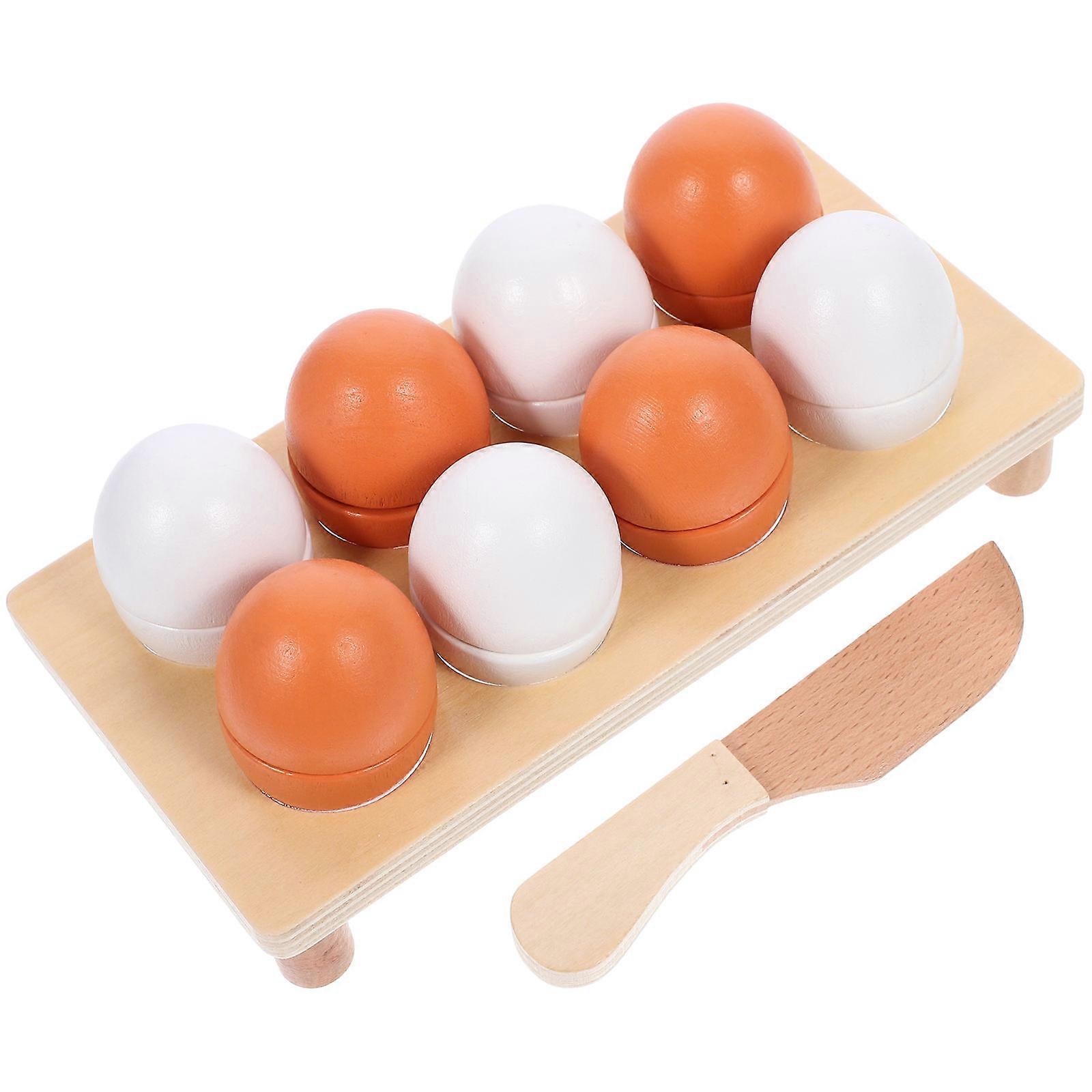 Wooden Duck Eggs Cutting Toy for Kids Safe Reusable Assorted Color 1 Set