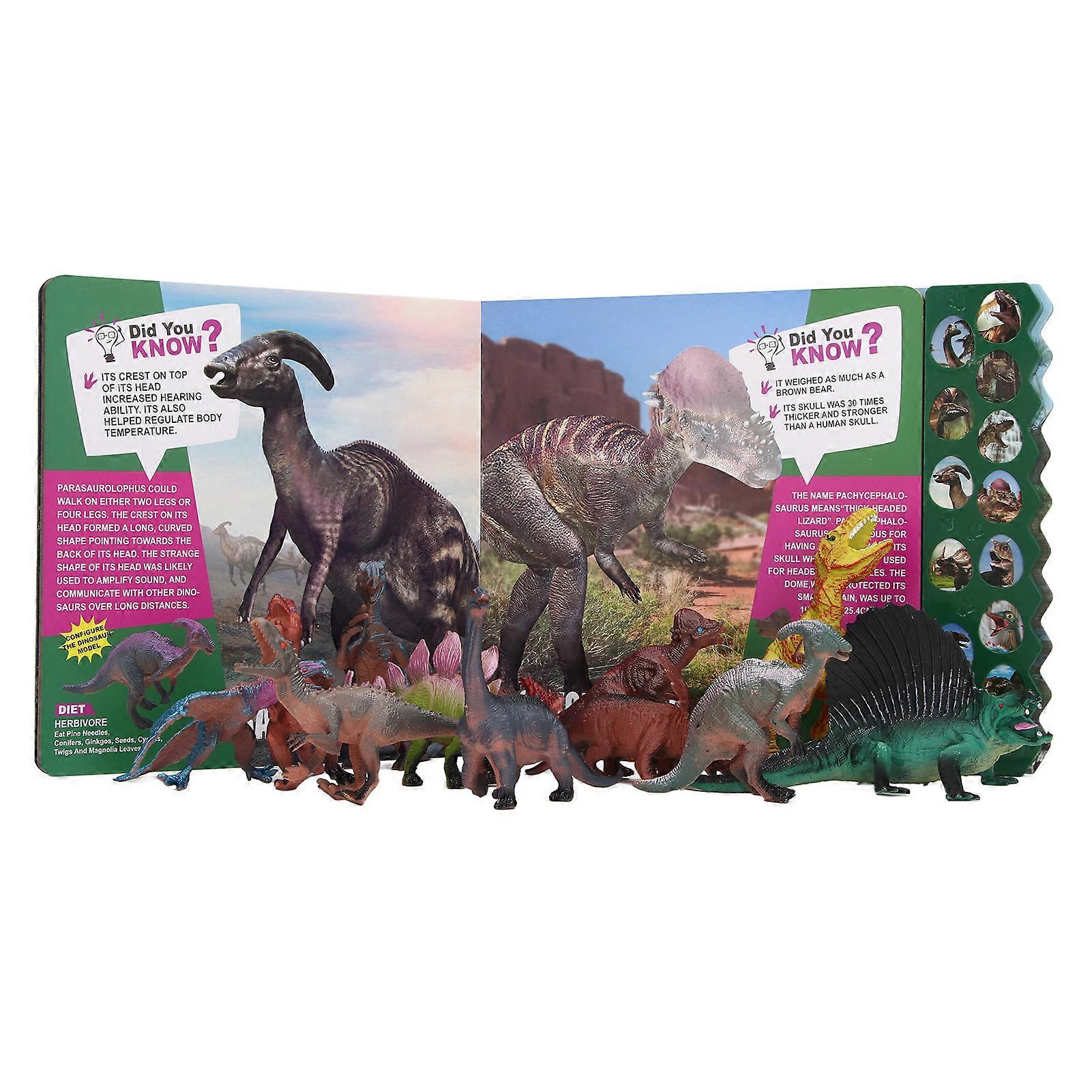 Kids Dinosaur Sound Book 12 Kinds Realistic Roars Interactive Educational Early Learning Bright Color Button Sound Book