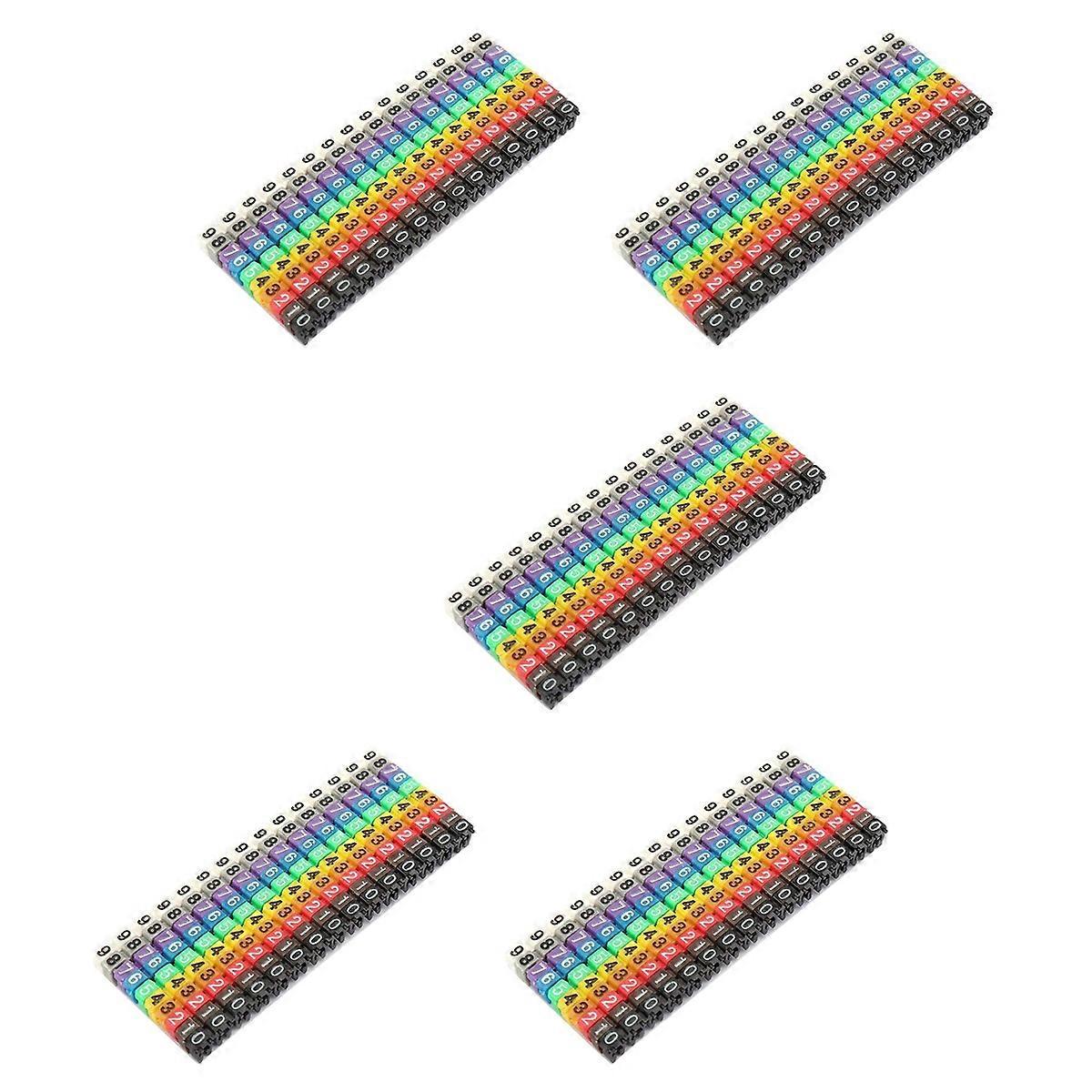 Clip-on String Cable Marker Boxed Plastic Number Number Wire Label Tube Set Color Cable Marker (750P