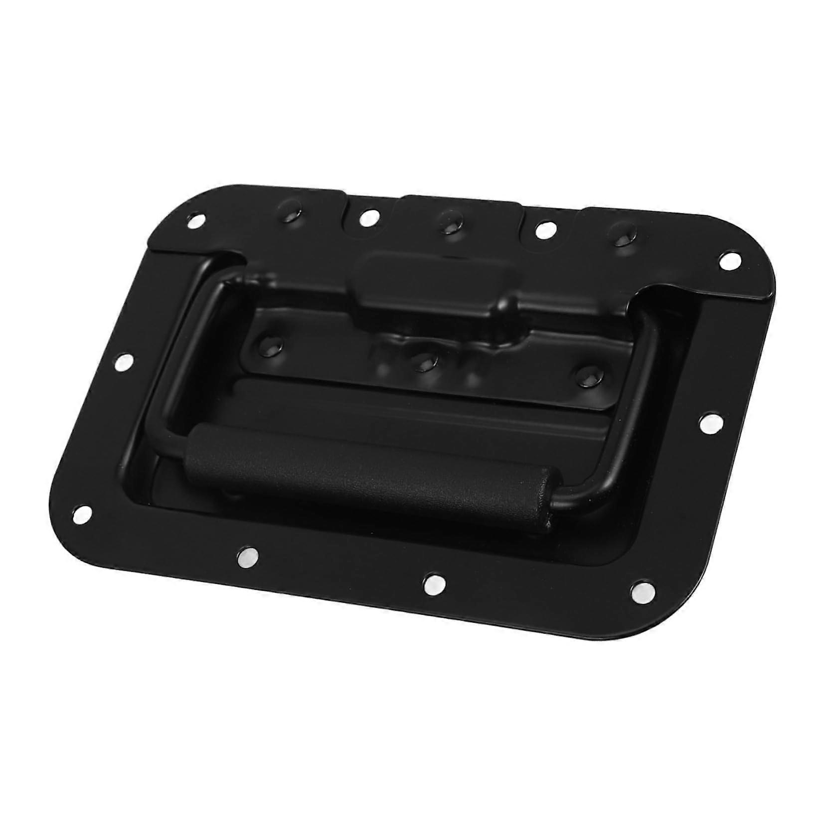 Flightcase Hardware Speaker Handle with Padded Grip, Chest Handle with Padded Grip, Loaded Drawer Handle, Black Iron