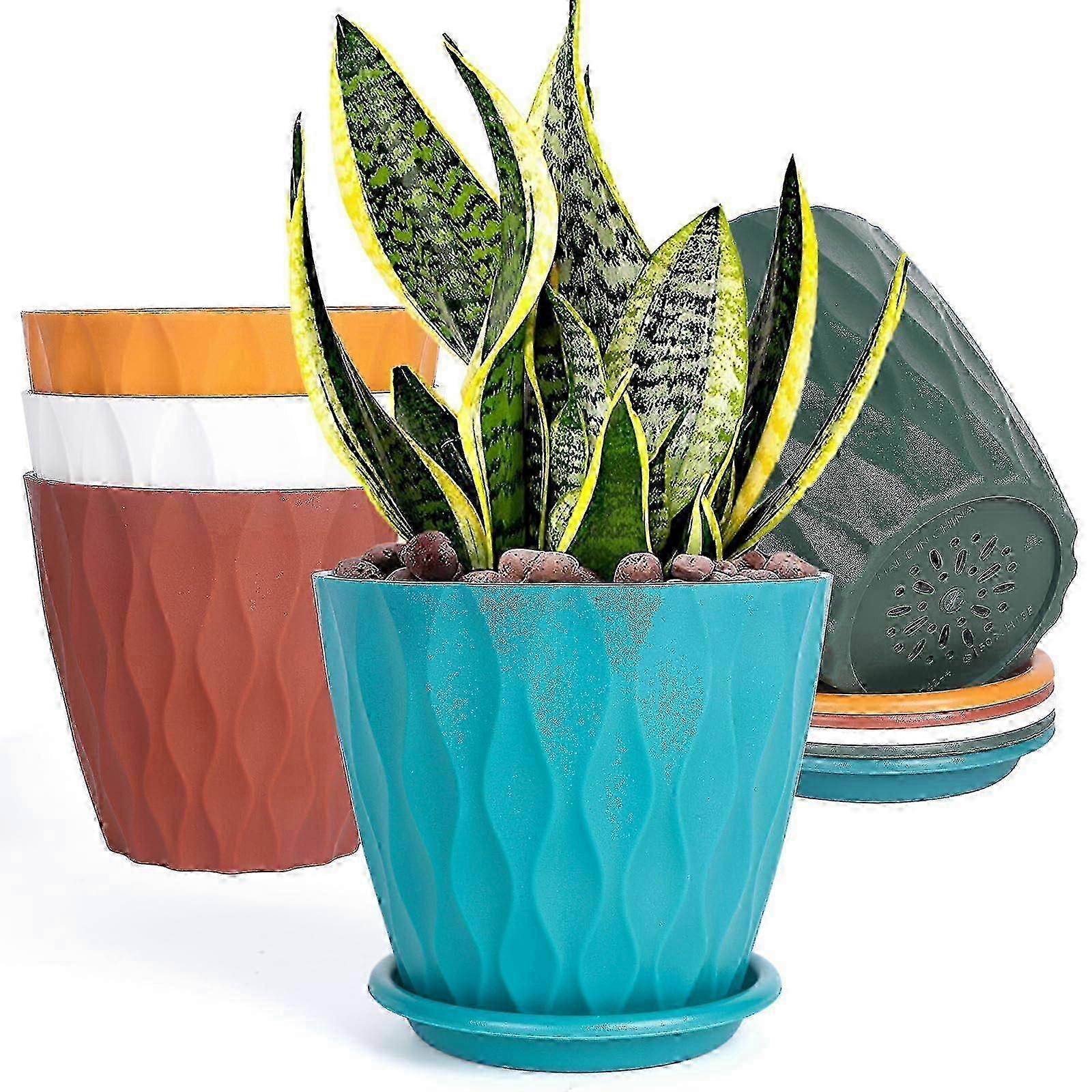 5-Pack 6-Inch Plant Pots for Indoor & Outdoor Use