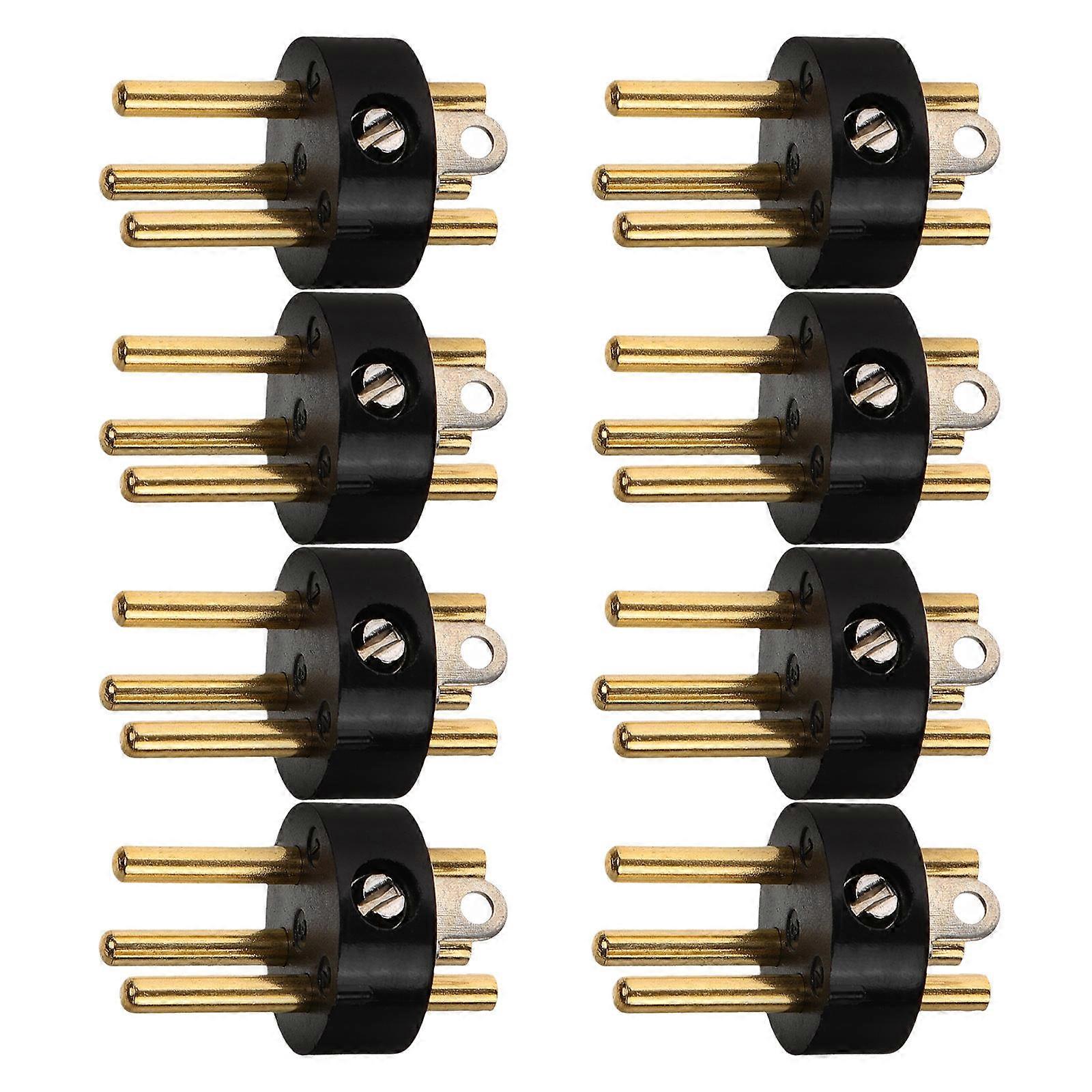 Microphone Audio Adapter 8Pcs XLR Plugs 3-Pin Connectors Compatible With KTV & Recording Studio Black Color For Audio Signal Transmission
