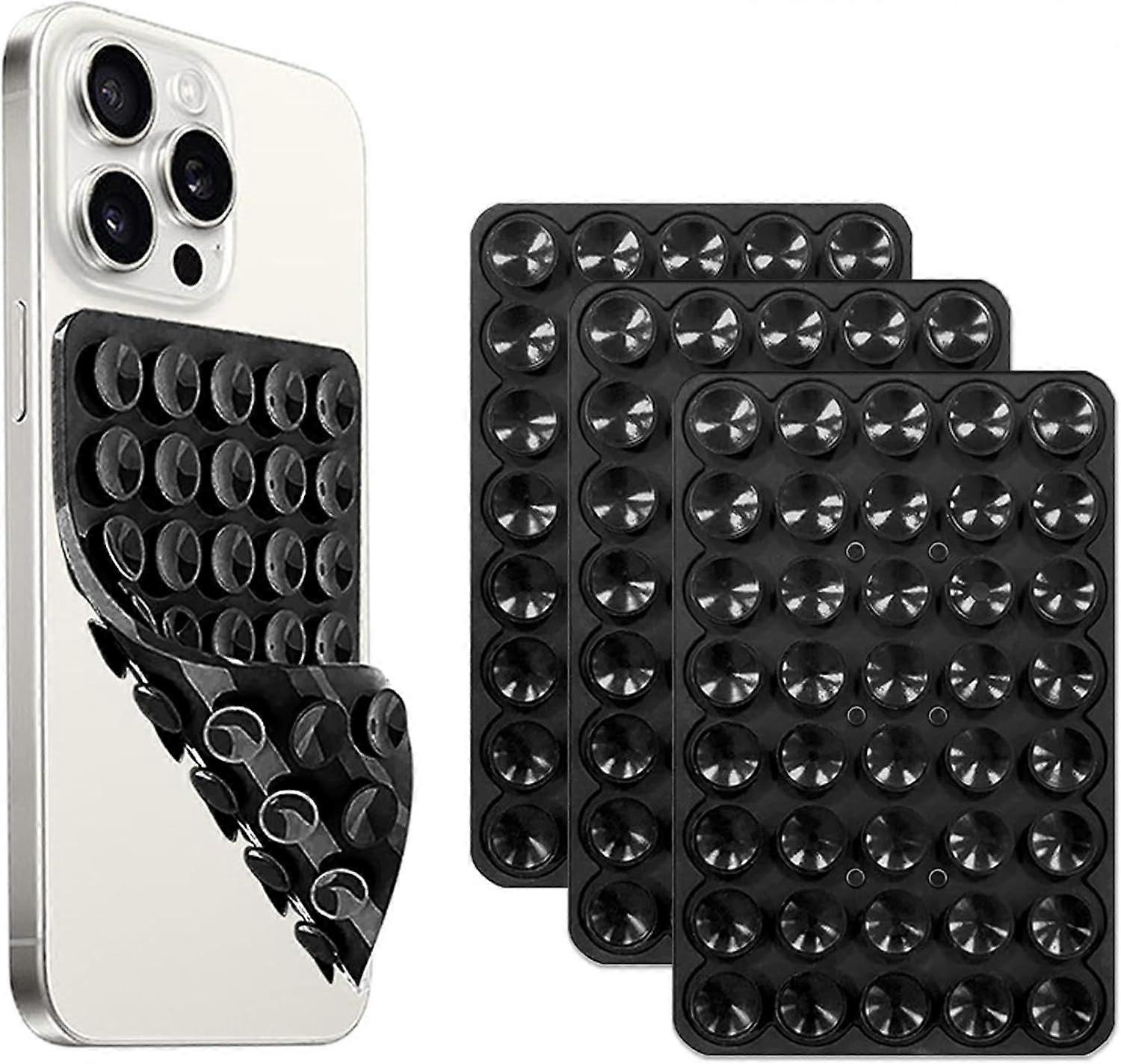 3 Pack Double Sided Silicone Suction Cup Phone Case Mount, Hands-Free Silicon