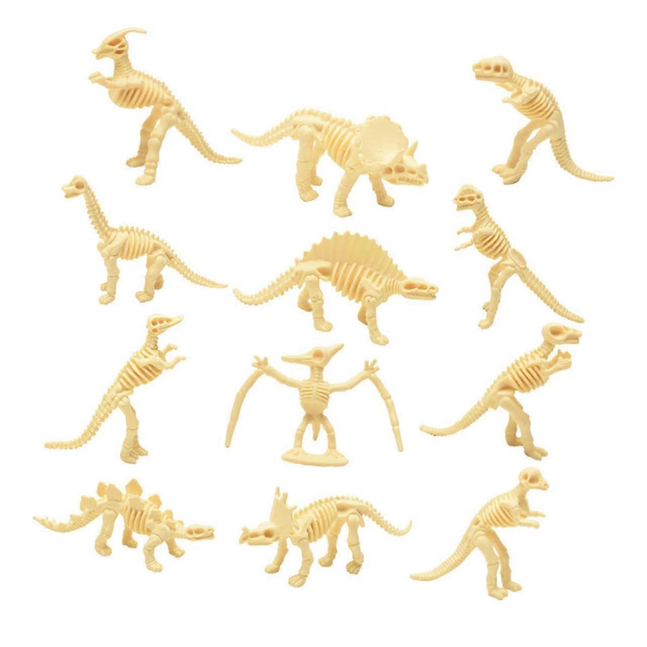 12-Piece Dinosaur Skeleton Model Learning Toy for Creative Excavation Tool, Hand-Eye Coordination, Room Decoration