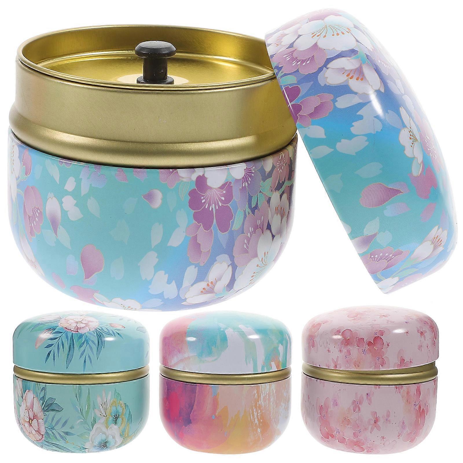 Scented Tea Pot Portable Loose Powder Jar For Storage Holder Assorted Color Ideal For Everyday Use 4Pcs
