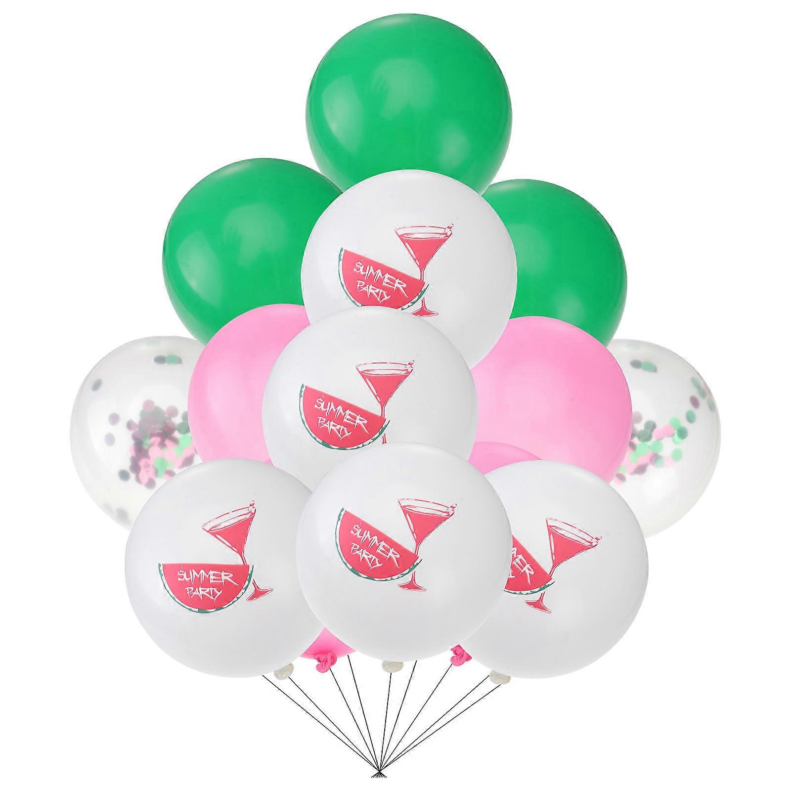 Sequined Balloons 15Pcs Decorative Latex Balloons With Watermelon Patterns Perfect For Parties Festivals And Celebrations In Elegant Green