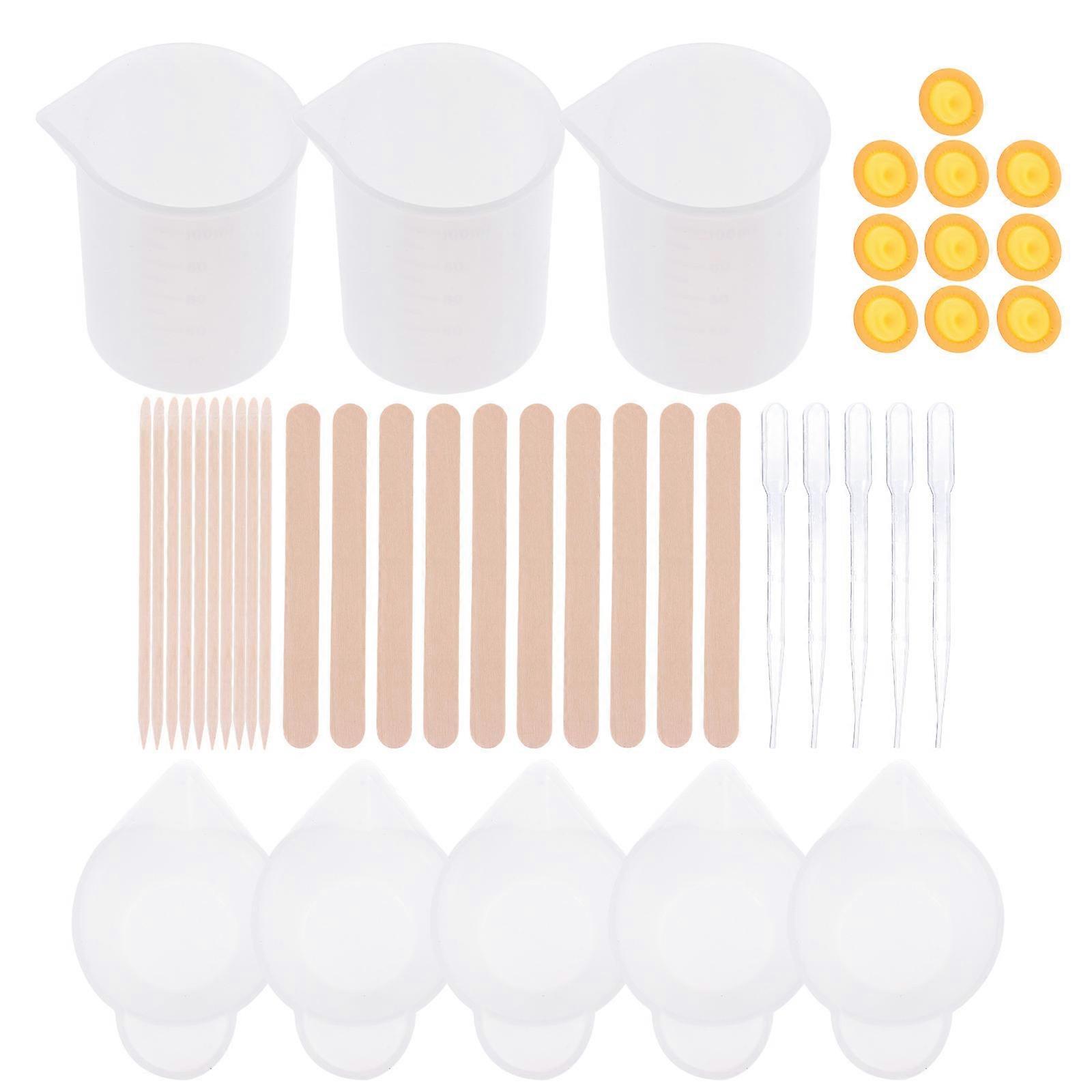 Versatile Silicone Epoxy Dispensing Cup Set for DIY Crafting Projects with Assorted Color for Measuring and Mixing 1 Set