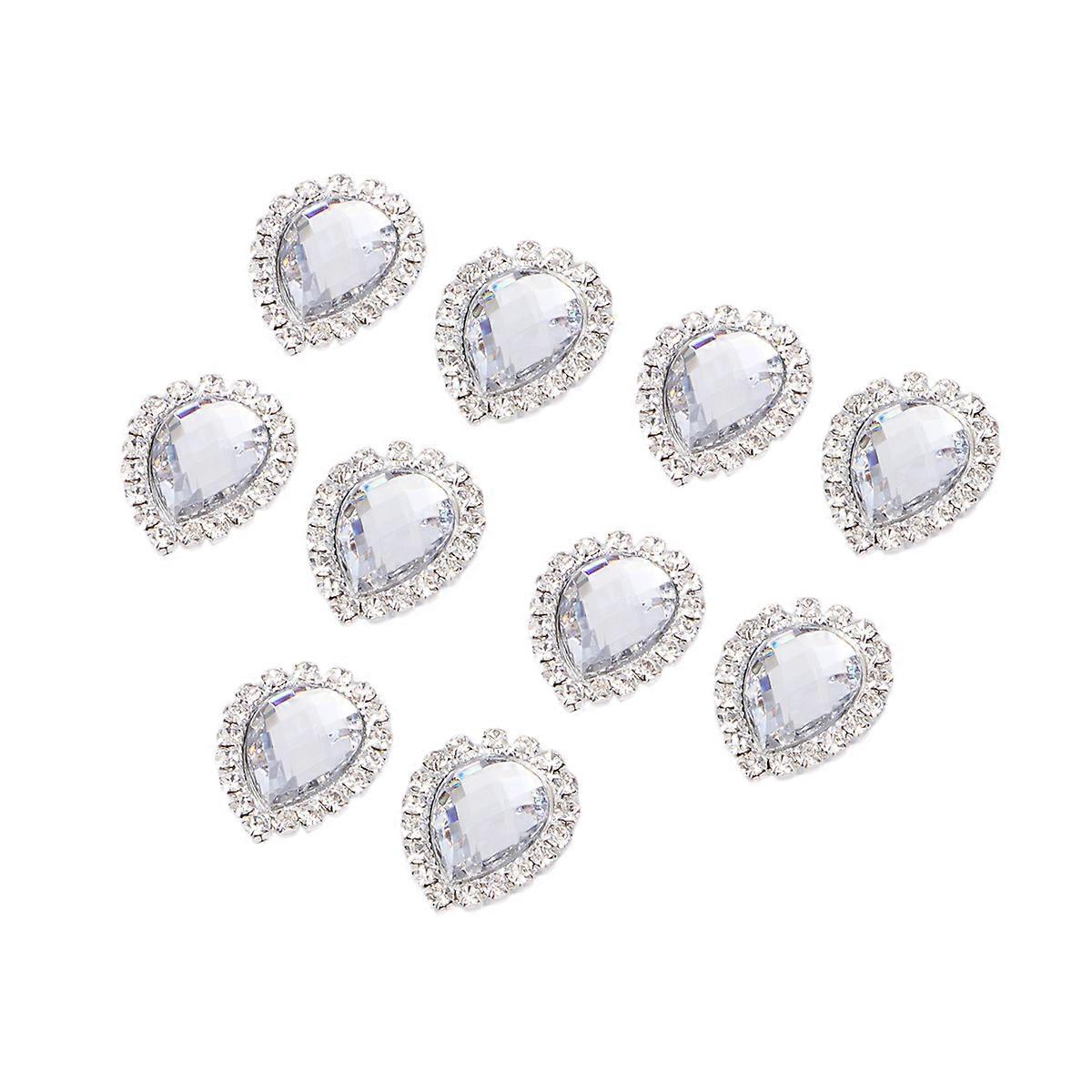 Artisanat Strass Flatback Bijoux Accessoire Patch En forme de goutte Pour Les Parties Mode DIY Fabrication Couleur Transparente 10Pcs