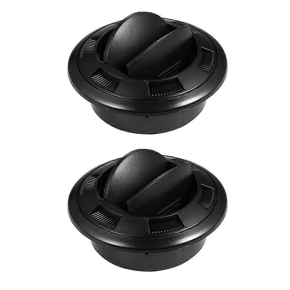 Adjustable Wind Direction Round Air Conditioning Vent For RV Bus In Black Color 2Pack For Easy Use