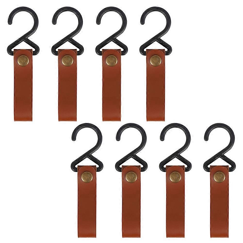 Portable Camping Hooks 8Pcs Light Brown Nylon Hanging Tools For Travelers Storing Items Outdoors