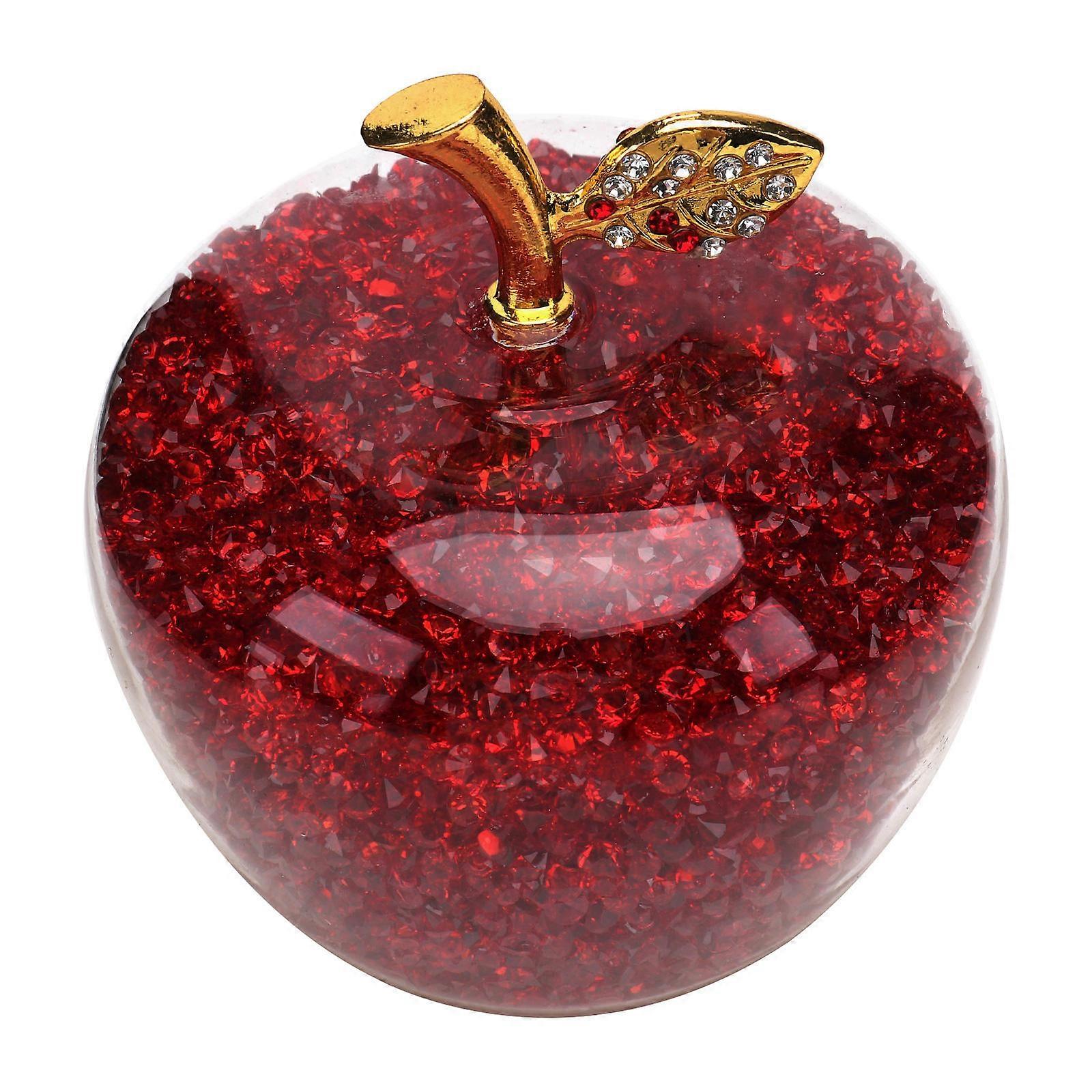 Luminous Design Apple Shape Crystal Adornment For Car Bedroom Ornament 1Set