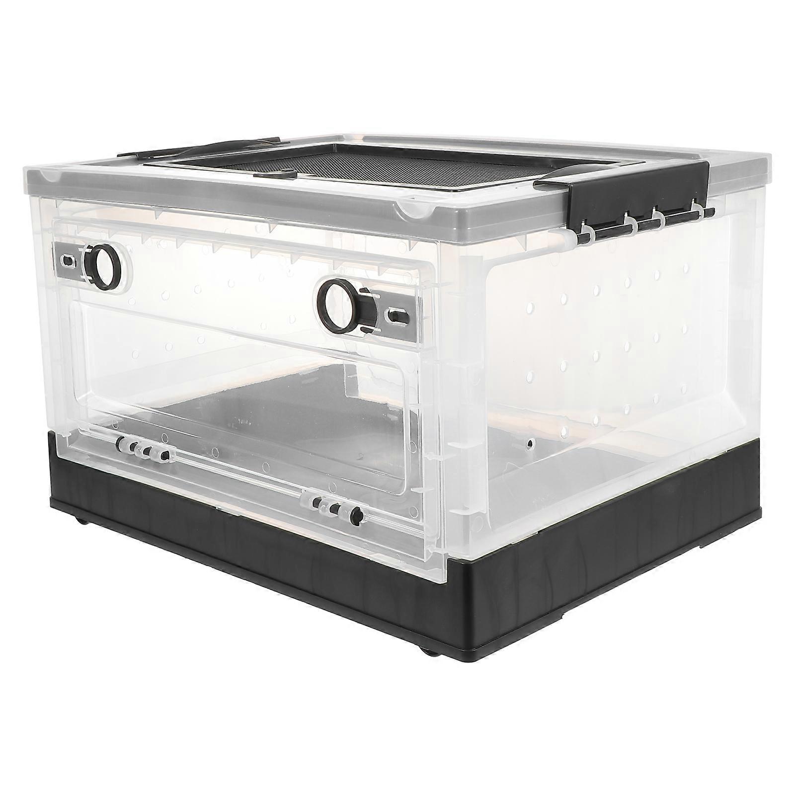 Rodent Breeding Container For Indoor Pet Keeping Designed With Good Air Circulation Made From Black Plastic 1 Set