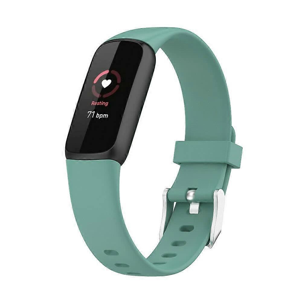 Silicone Watch Strap Compatible with Fitbit Luxe Smartwatch, Replacement Wristband S Pine Green