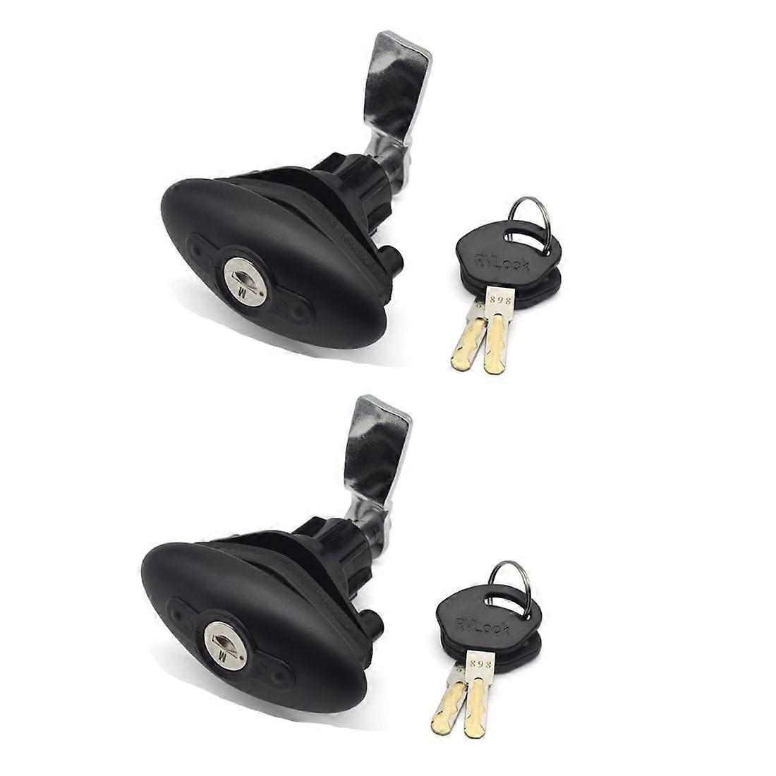 RV Compression Locks Set of 2, RV Security Door Locks for Motorhome Trailers, Waterproof Drawer and Mailbox Locks with Unique Keys
