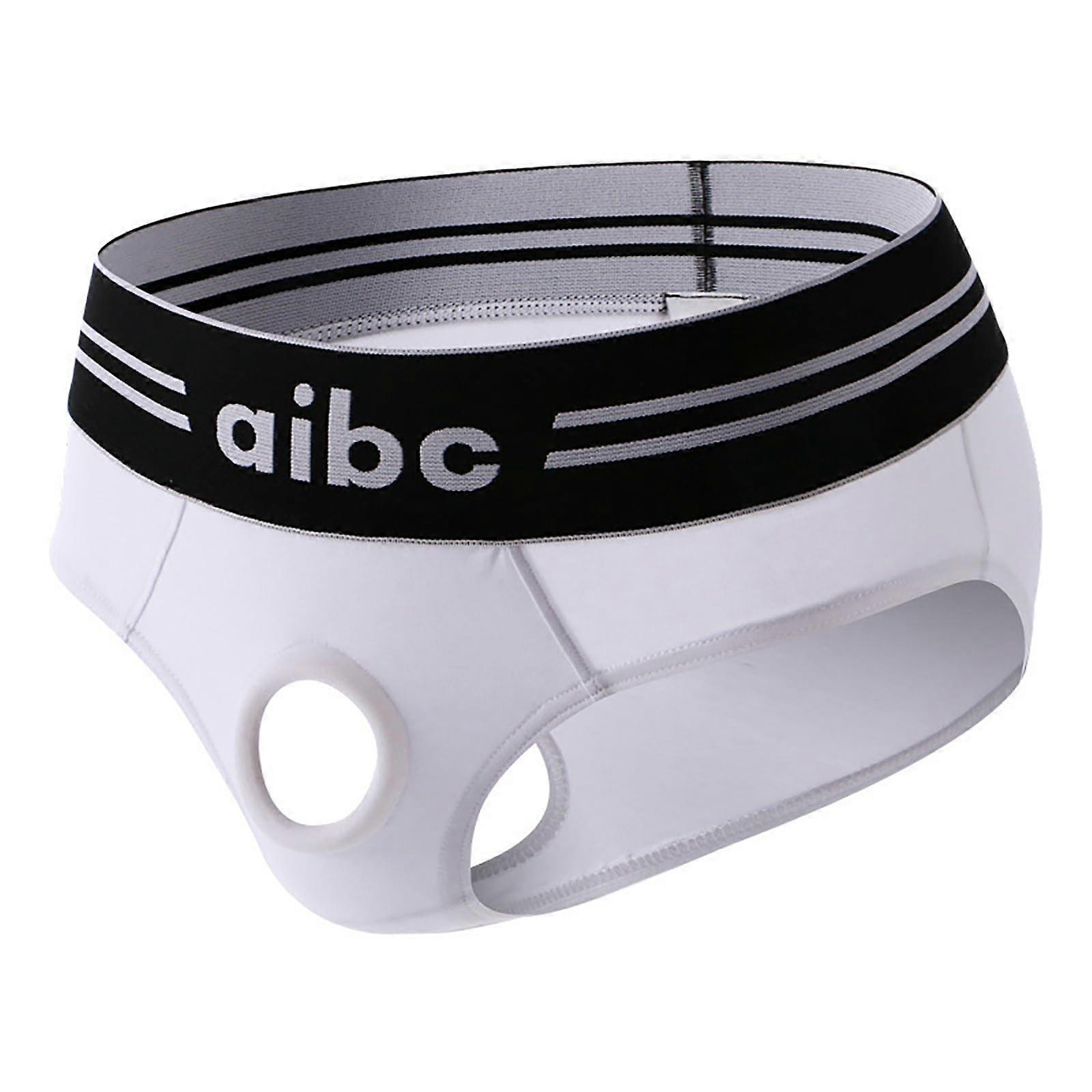 Men's Underwear Mesh Breathable Triangular Brief White XXL For Nighttime Intimacy