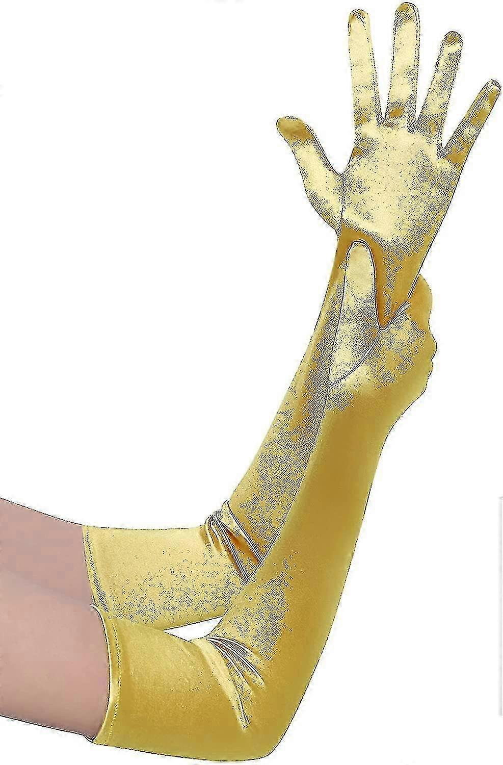 Long Opera Party 20er Jahre Satin Handschuhe dehnbar Erwachsene Größe Ellbogenlänge