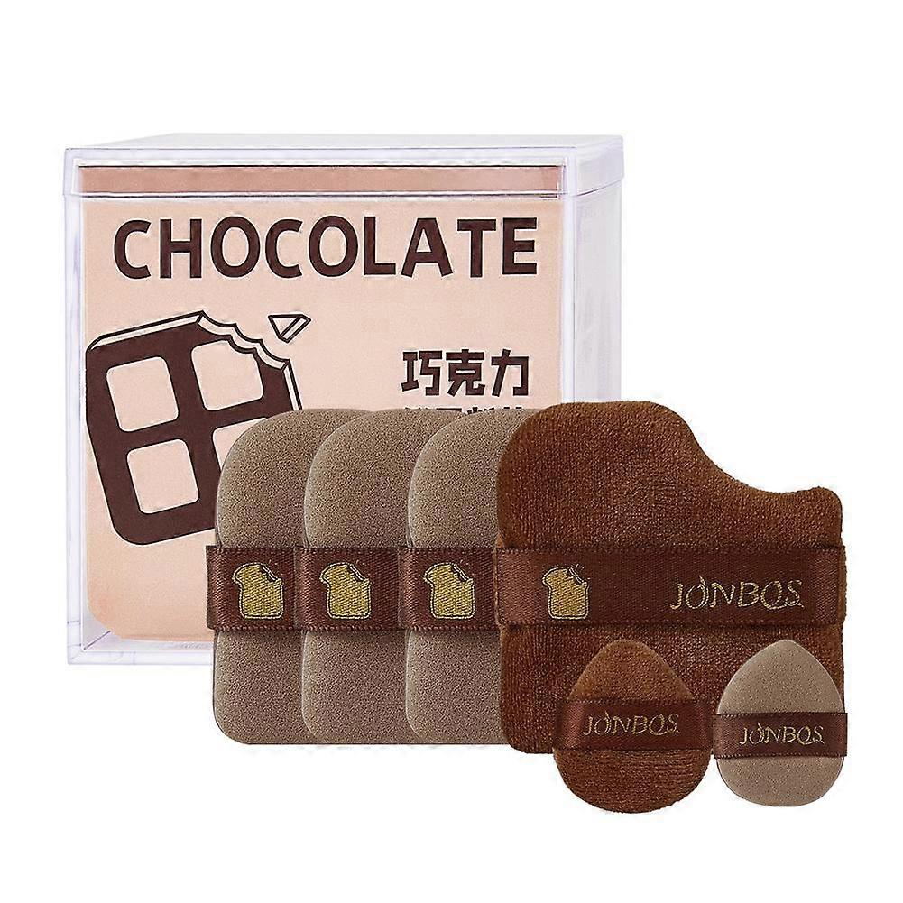 Chocolate Powder Puff Concave Convex Aircushion Flocking Powder Puff B6Z1