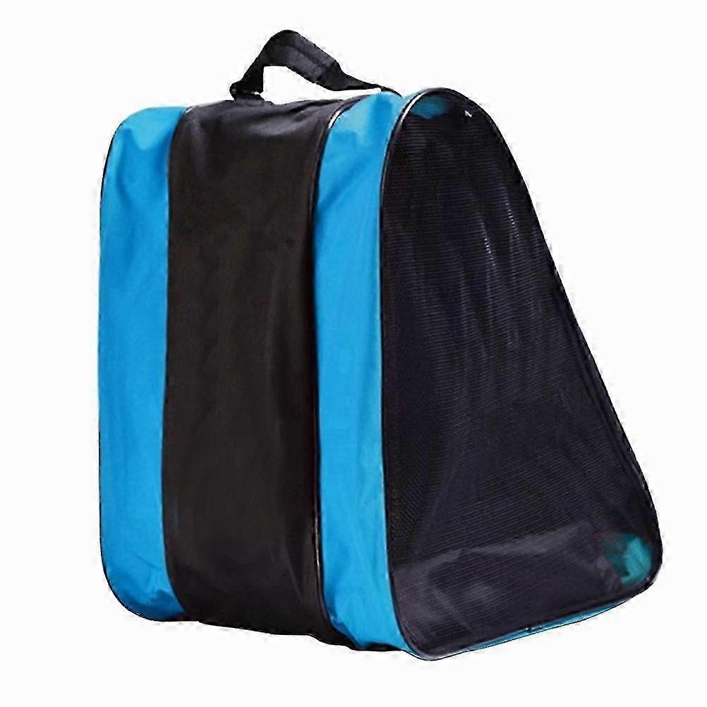 Mesh Net Roller Skating Bag Scooter Bag Adjustable Shoulder Strap Handbag Skateboard Shell Carrying Bag(blue)-FCY