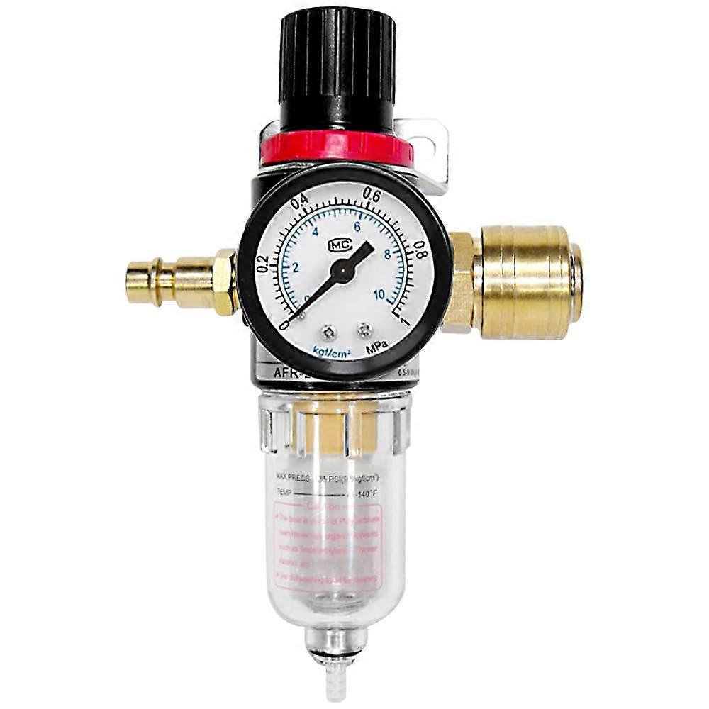 Pressure Regulator Compressed Air 1/4 Inch Water Separator Air Filter with Quick Couplings for Compressor Accessories