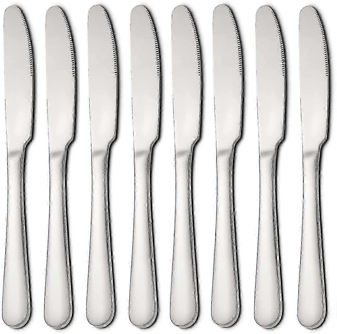 Botermessen, set van 8 diner messen boter spreader roestvrij staal