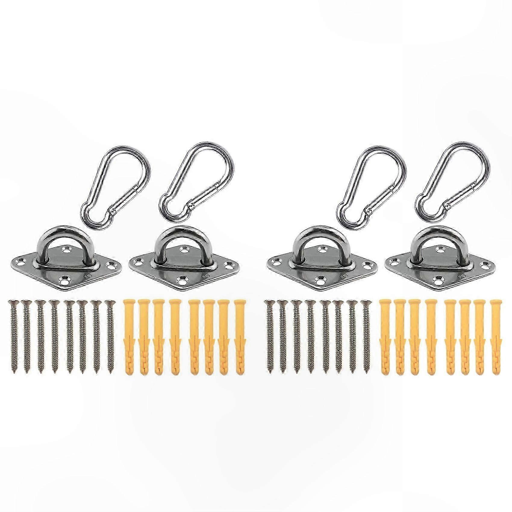 Heavy Duty Hammock Hanging Kit with Eye Plates and Hooks for Ceiling or Wall Mount