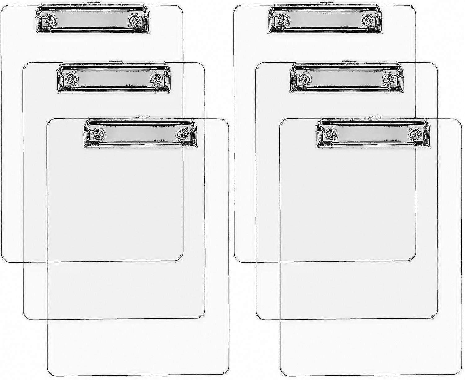6 قطع A4 الحافظة - حافظة أكريليك شفافة شديدة التحمل مع مشبك منخفض