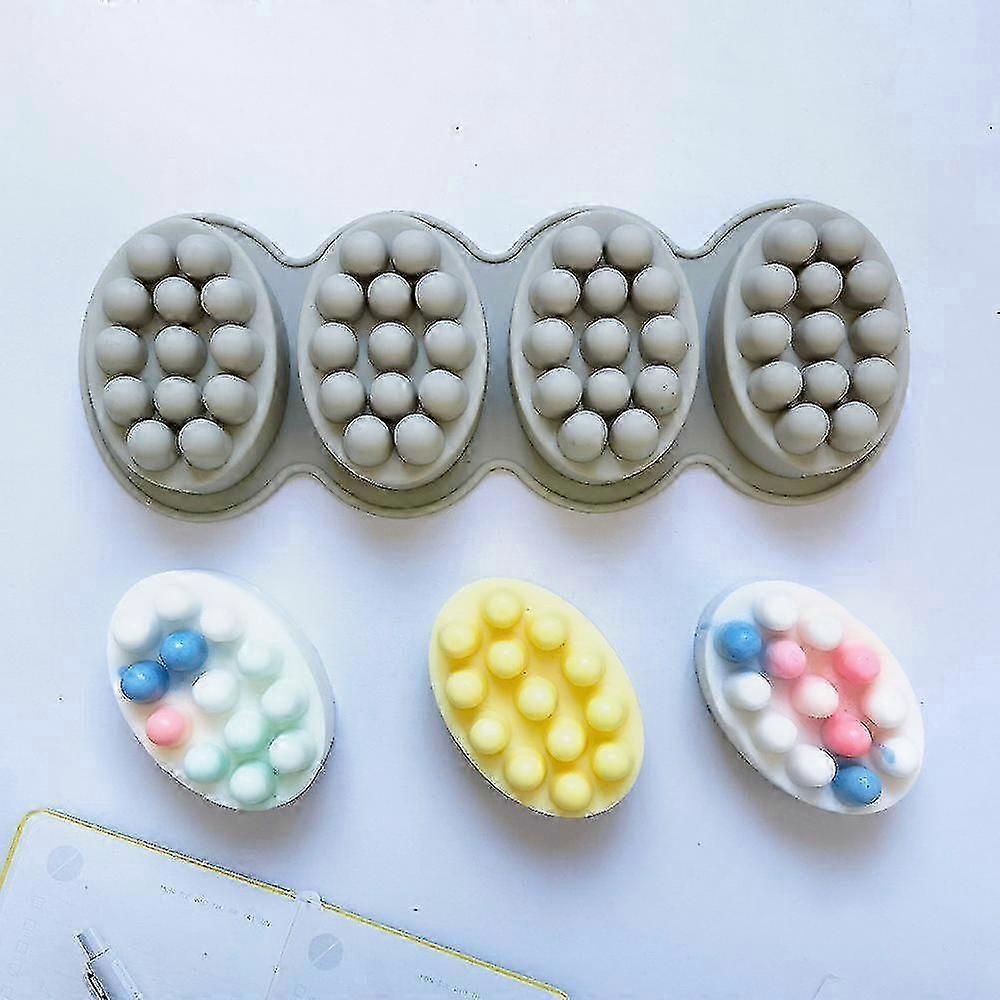 Silicone Mold for DIY Soap and Scalp Massager Bars, 4-Cavity Comb-Shaped Design