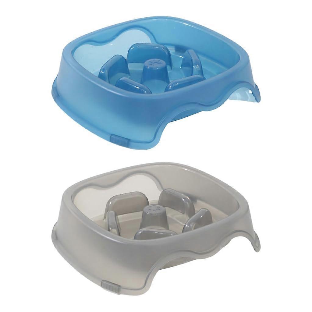 Pet Slow Eating Dish - Cat Slow Feeder Bowl, Square Bowl Design, Safe Feeding, Reduces Fast Eating