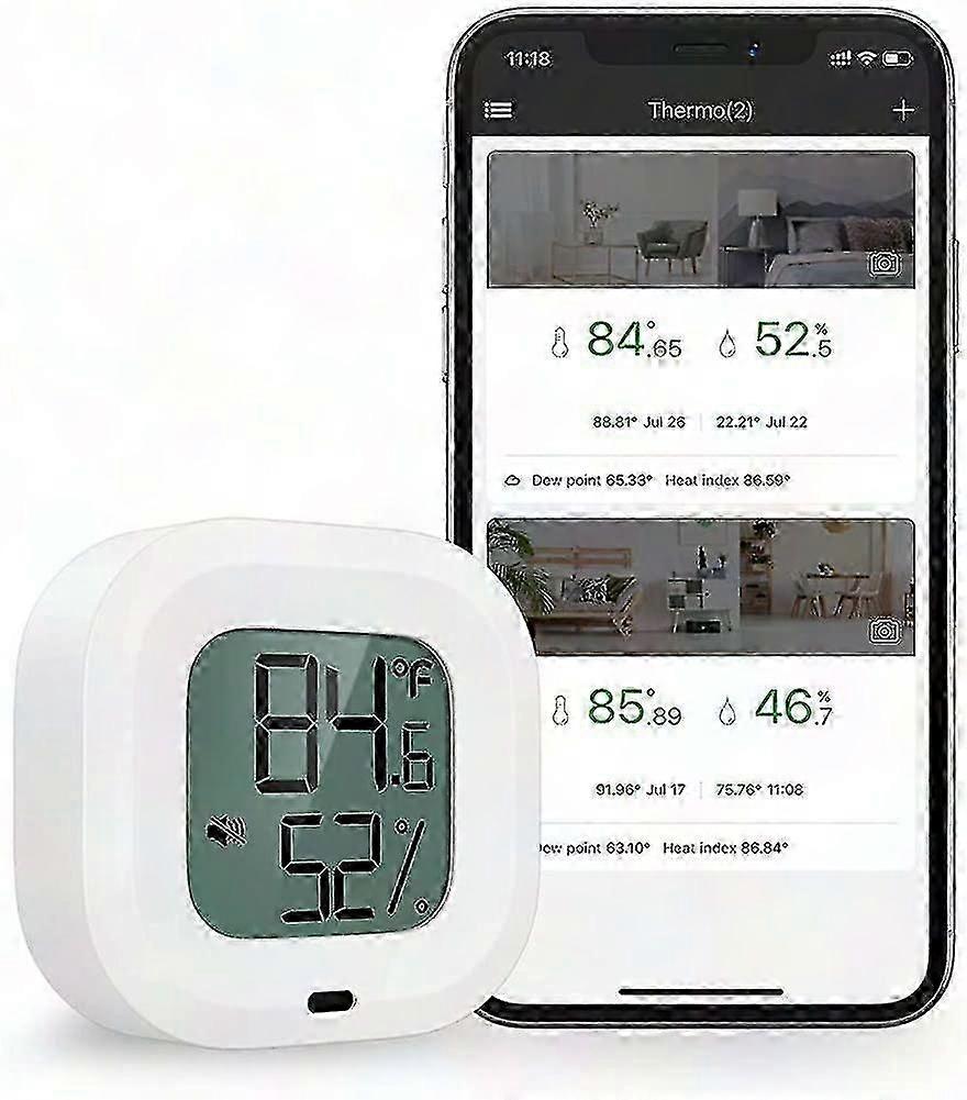 Bluetooth Thermometer Hygrometer - Wireless Indoor Temperature & Humidity Monitor