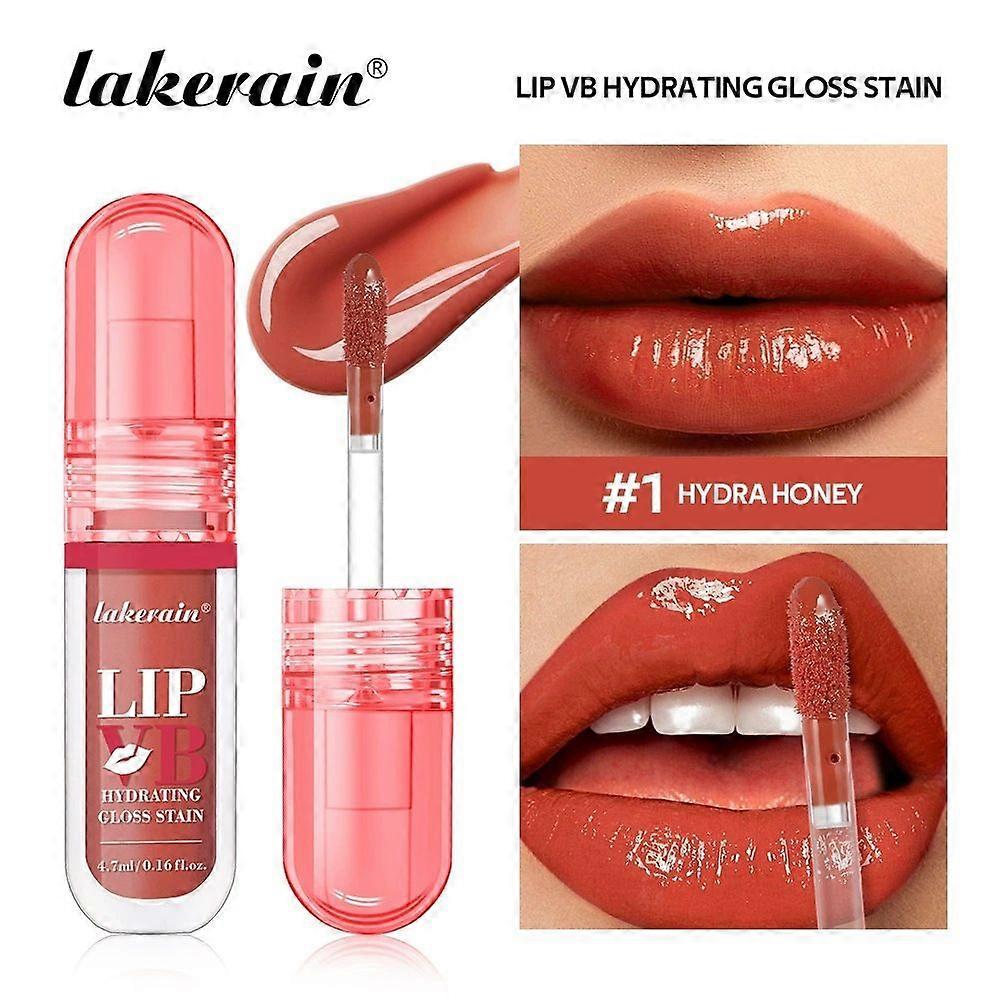 LIP VB Hydrating Gloss Stain Lip Tint Gloss with 12HR Hydration Long-Lasting Moisture & Shine, Smooth Lip Stain with Glossy Finish, Non-Sticky, Rich