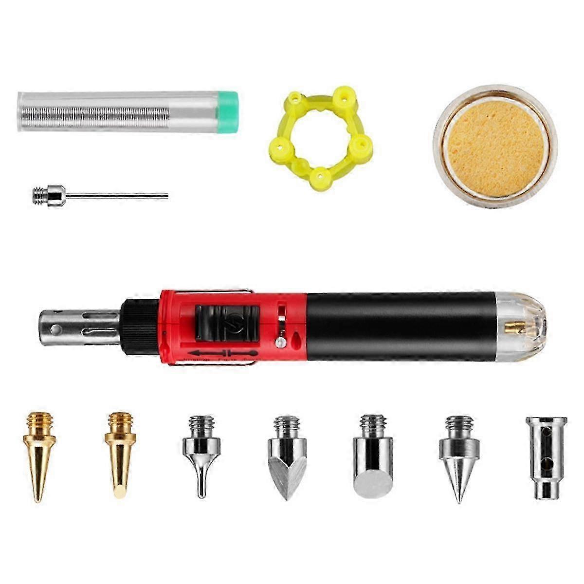Cordless Gas Soldering Iron with Heat Blower, Instant Start & Adjustable Flame Control for Welding