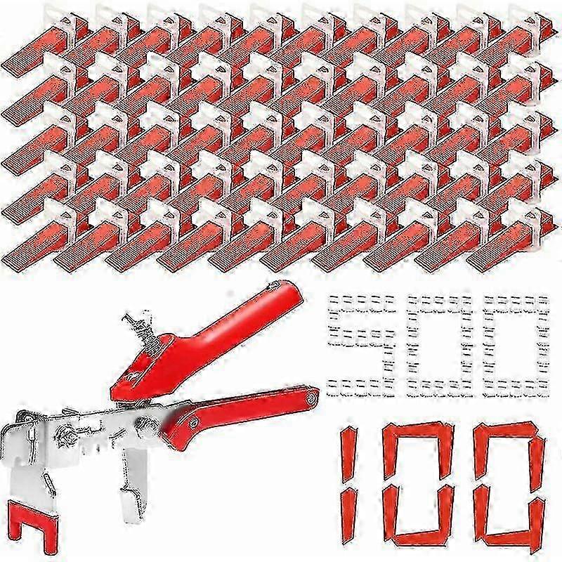500-Piece Tile Leveling Kit with 2mm Wedges, Reusable Spacers & Plier Tool for Professional Flooring Installation