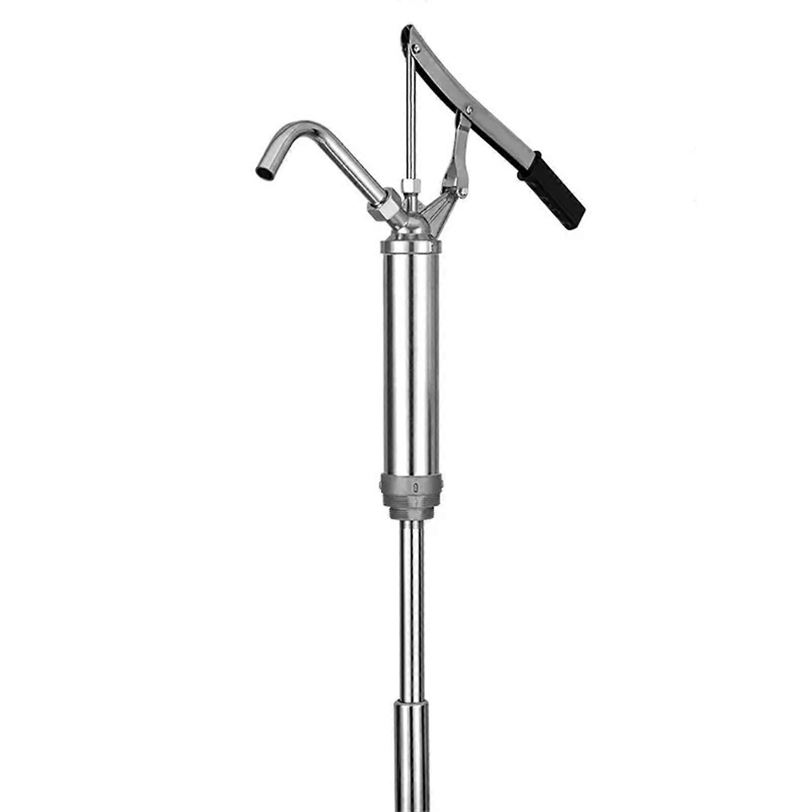 Lever Action Barrel Drum Pump for Oil and Water - Sturdy Fluid Transfer Pump with Ergonomic Handle, Silver Color