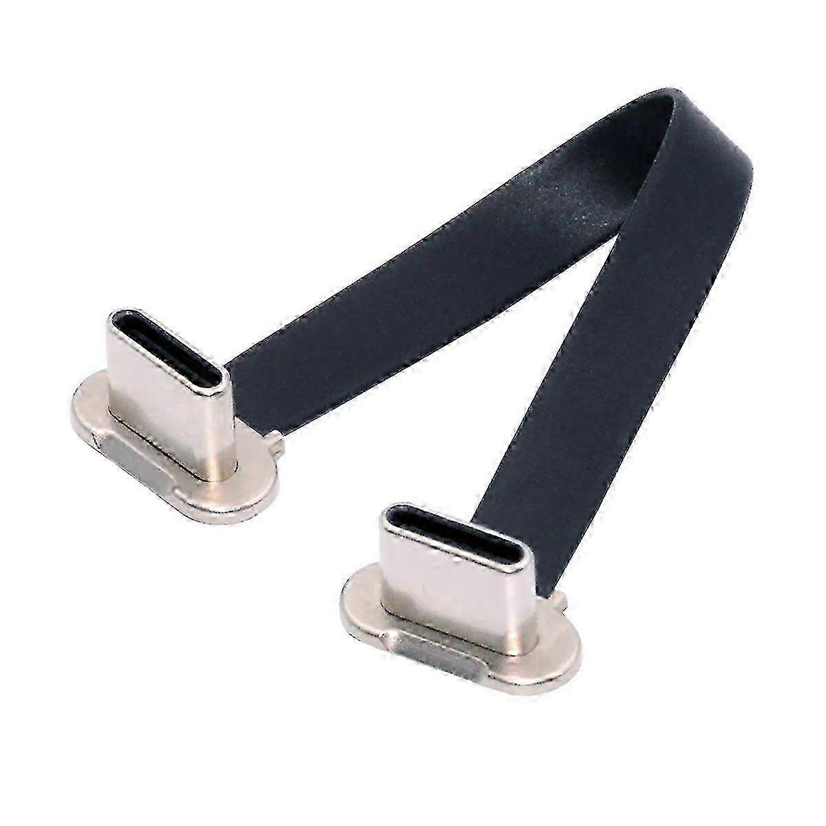 2025 UC-170-0.07M 75mm Angled USB-C to USB-C Ultra Slim Flat USB2.0 Data Cable 65W Fast Charge Cord